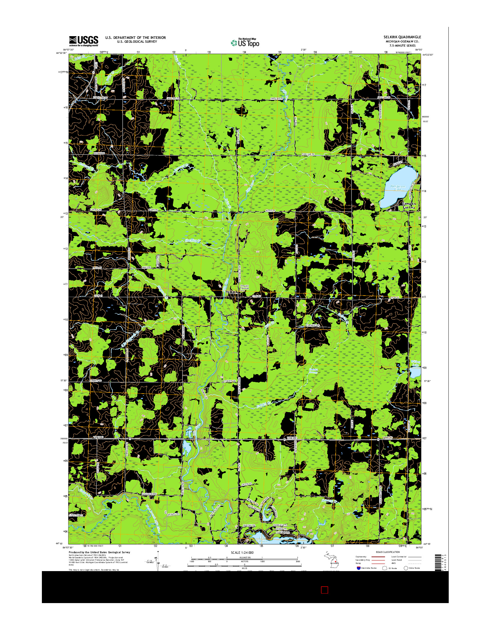 USGS US TOPO 7.5-MINUTE MAP FOR SELKIRK, MI 2017