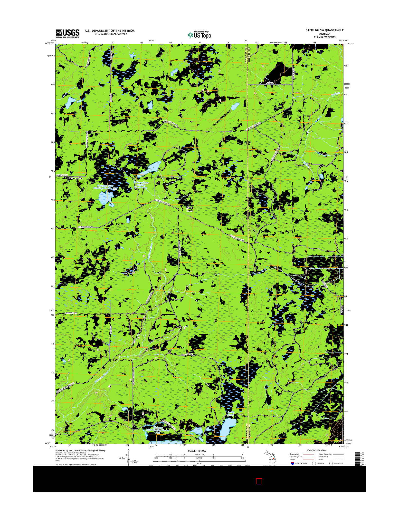 USGS US TOPO 7.5-MINUTE MAP FOR STERLING SW, MI 2017