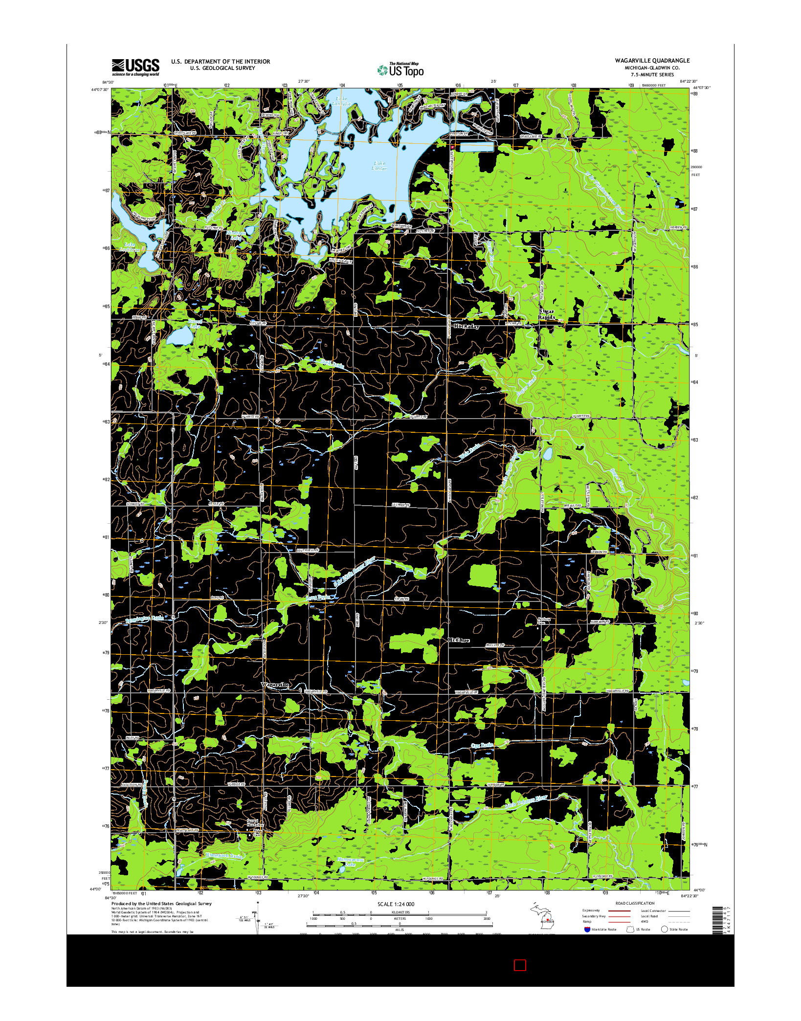 USGS US TOPO 7.5-MINUTE MAP FOR WAGARVILLE, MI 2017