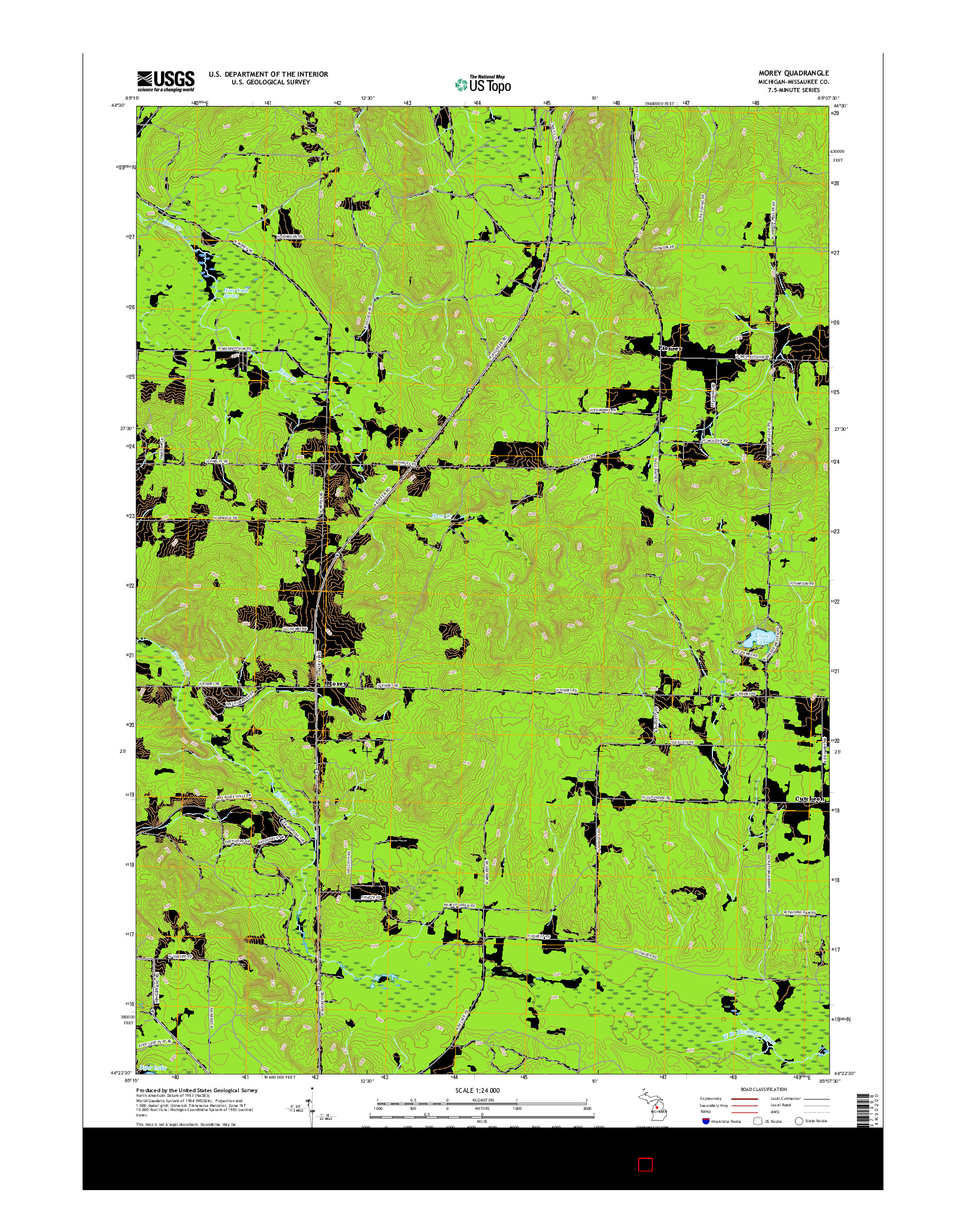 USGS US TOPO 7.5-MINUTE MAP FOR MOREY, MI 2017