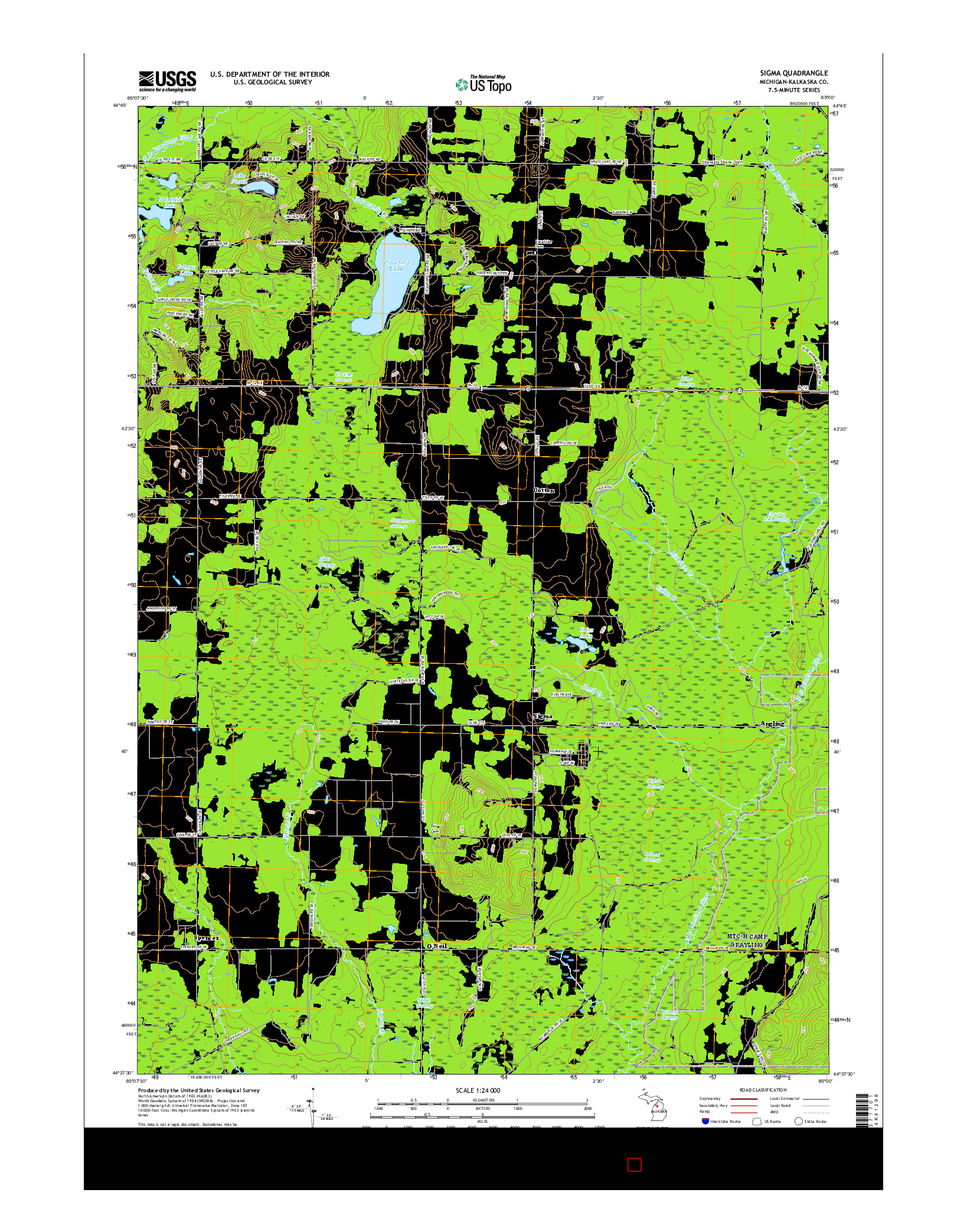 USGS US TOPO 7.5-MINUTE MAP FOR SIGMA, MI 2017