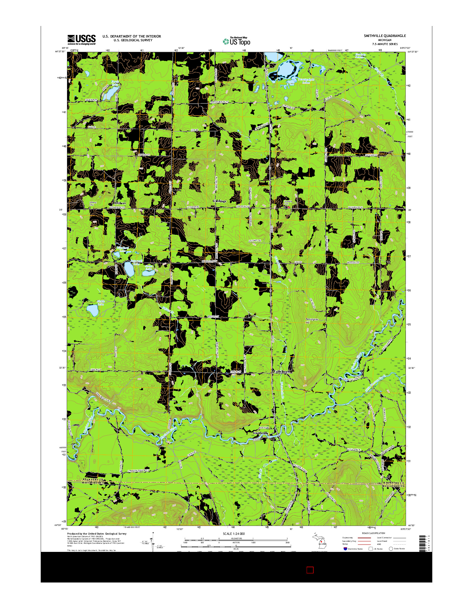 USGS US TOPO 7.5-MINUTE MAP FOR SMITHVILLE, MI 2017