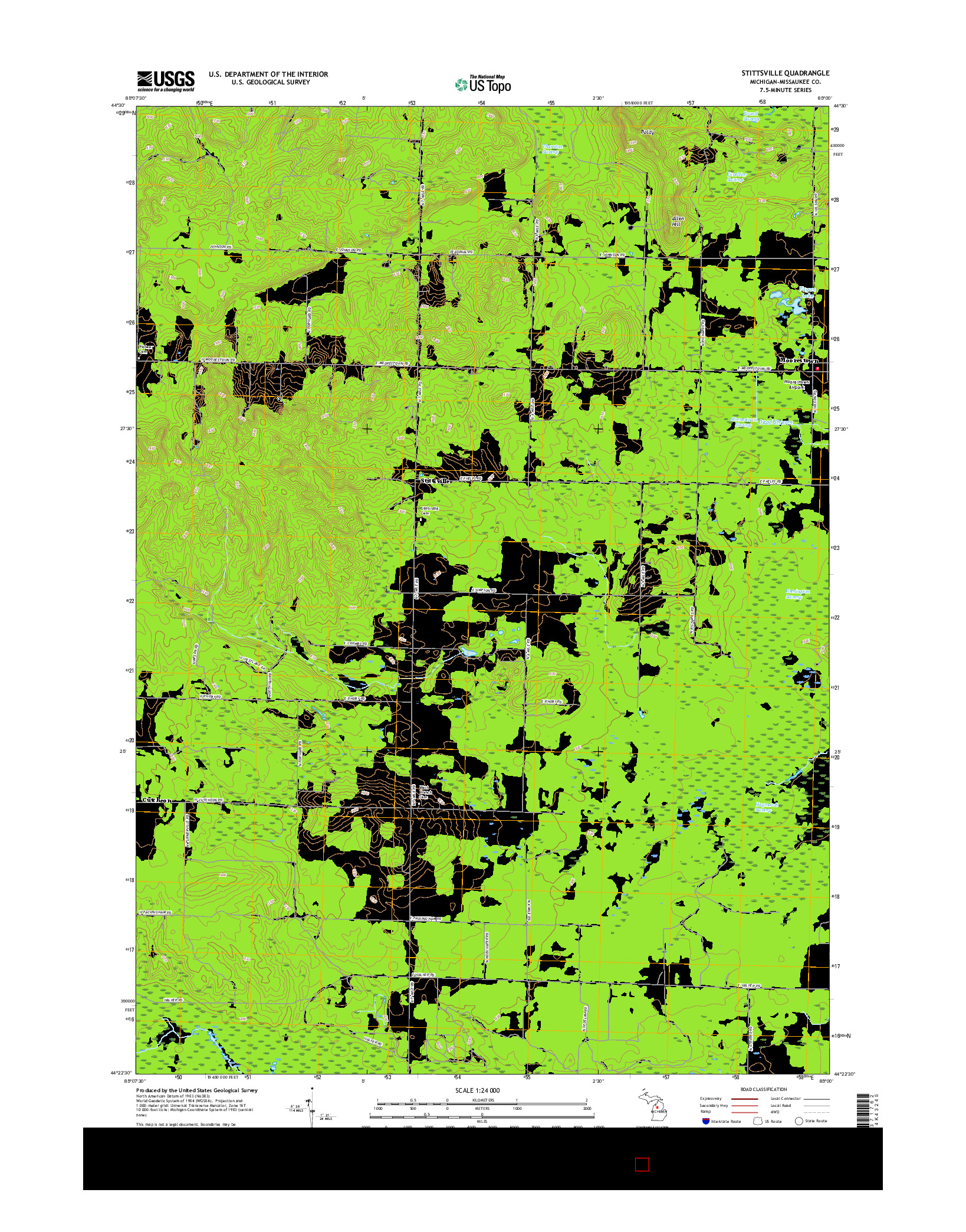 USGS US TOPO 7.5-MINUTE MAP FOR STITTSVILLE, MI 2017