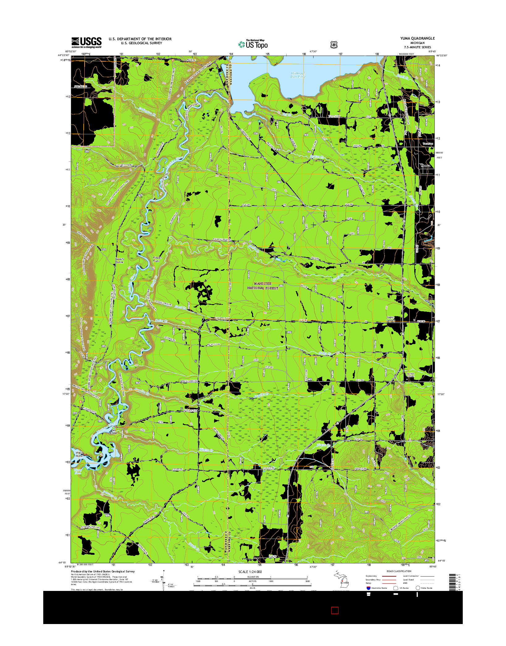 USGS US TOPO 7.5-MINUTE MAP FOR YUMA, MI 2017