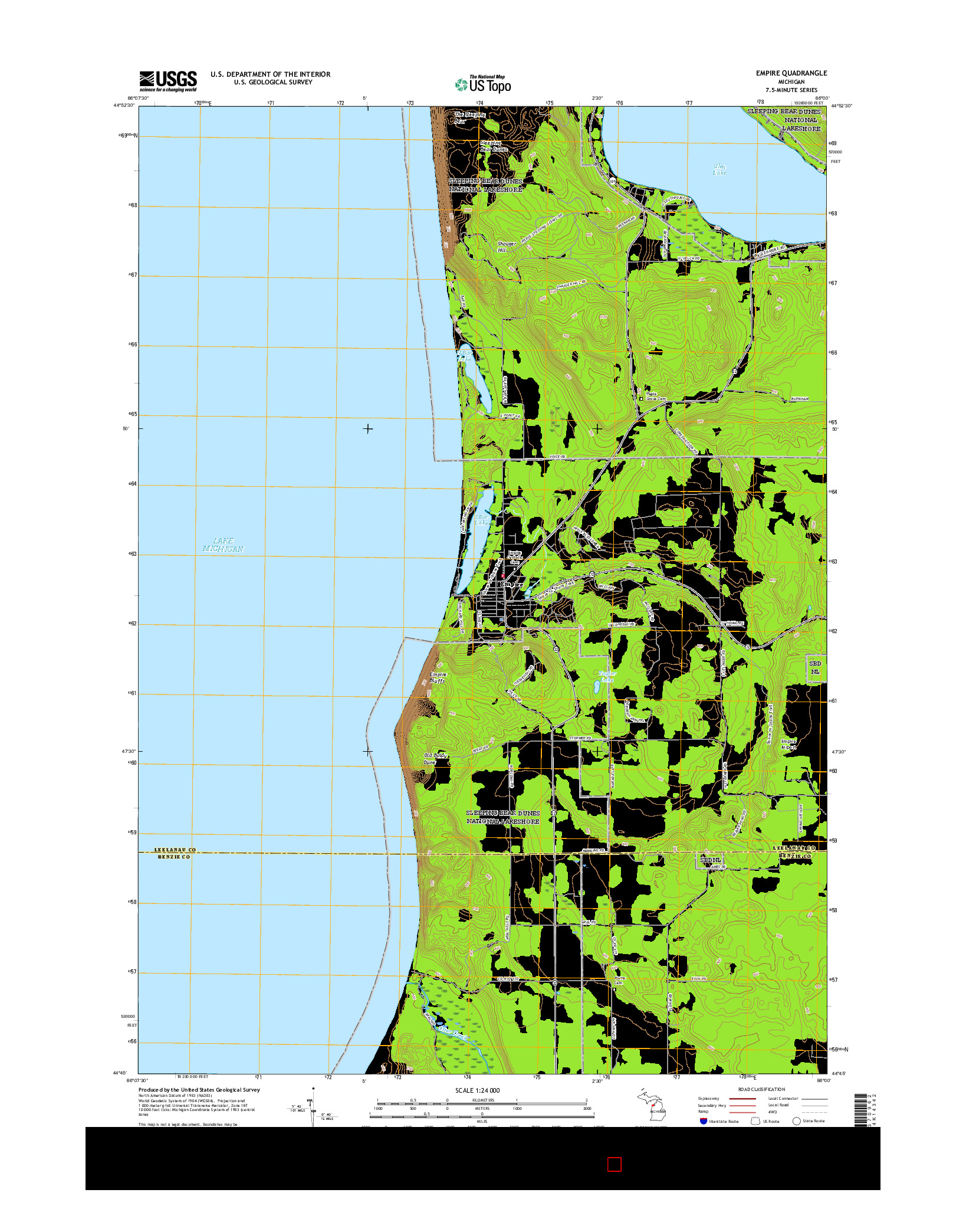 USGS US TOPO 7.5-MINUTE MAP FOR EMPIRE, MI 2017