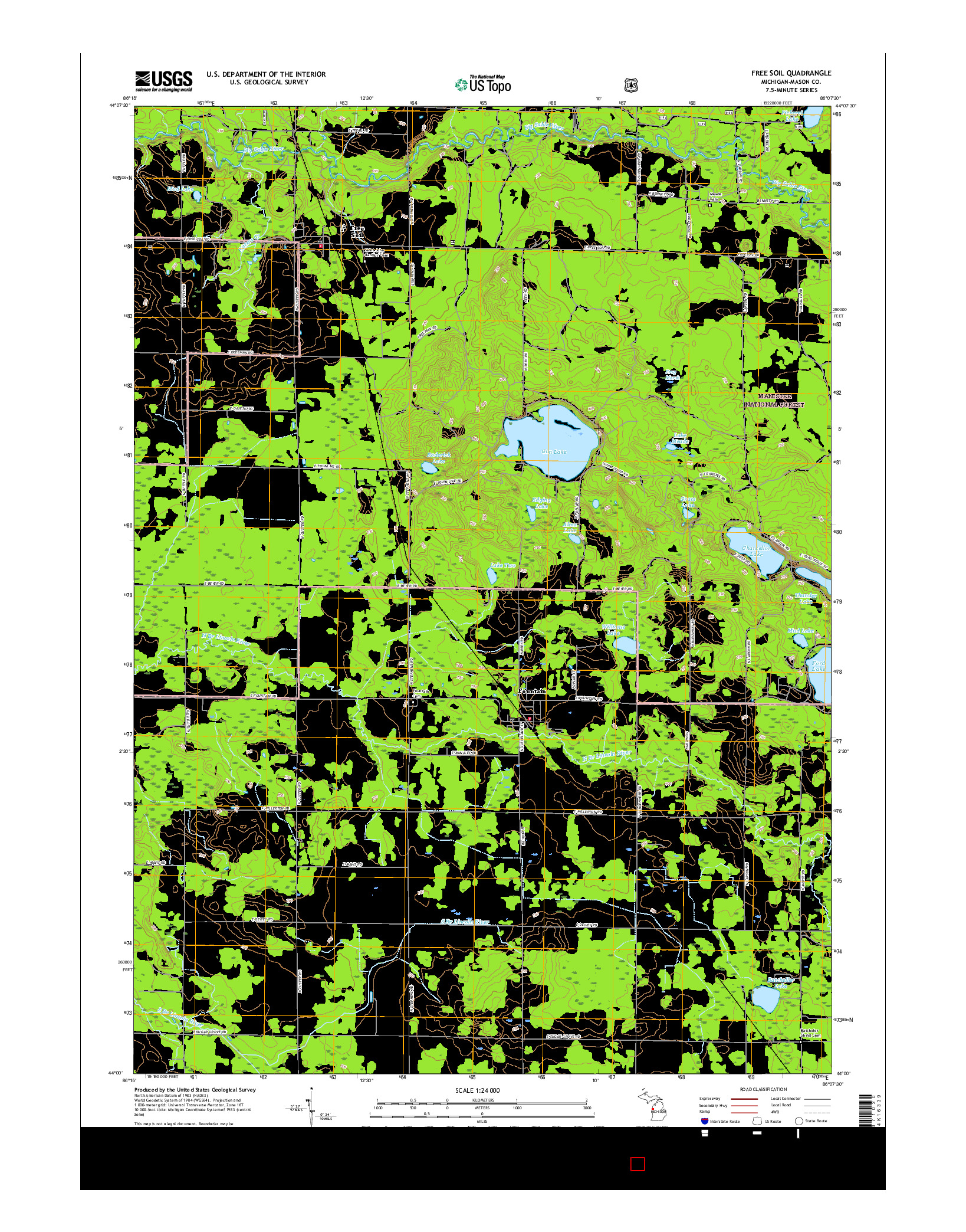 USGS US TOPO 7.5-MINUTE MAP FOR FREE SOIL, MI 2017