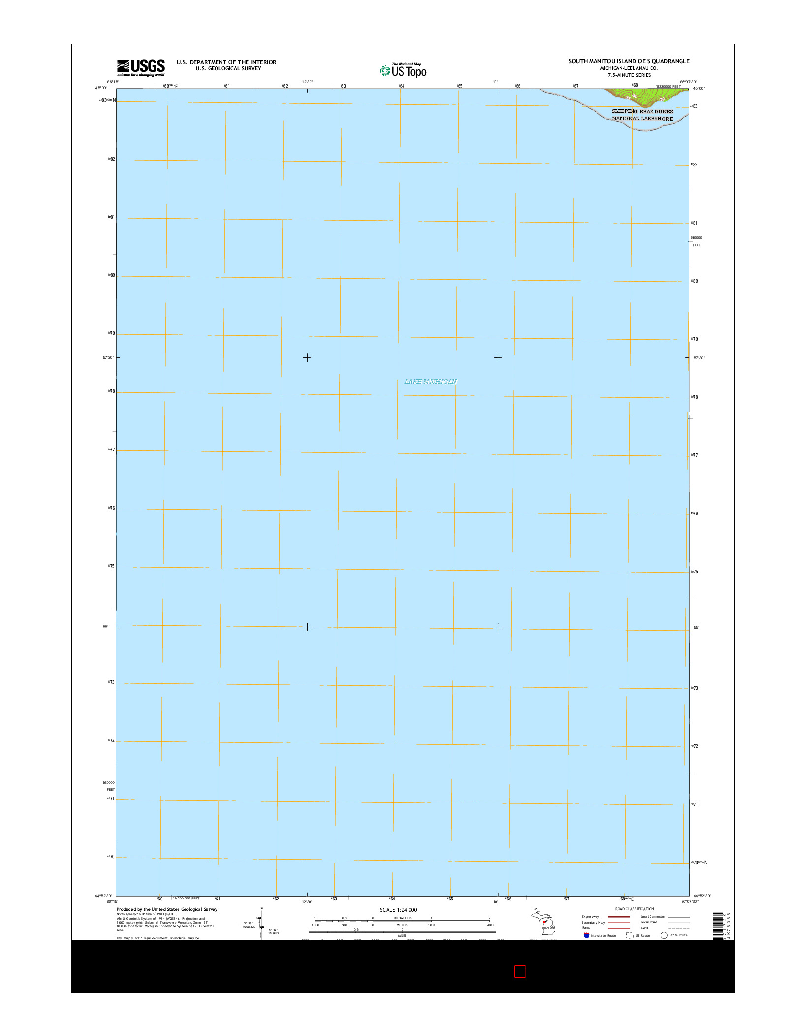 USGS US TOPO 7.5-MINUTE MAP FOR SOUTH MANITOU ISLAND OE S, MI 2017