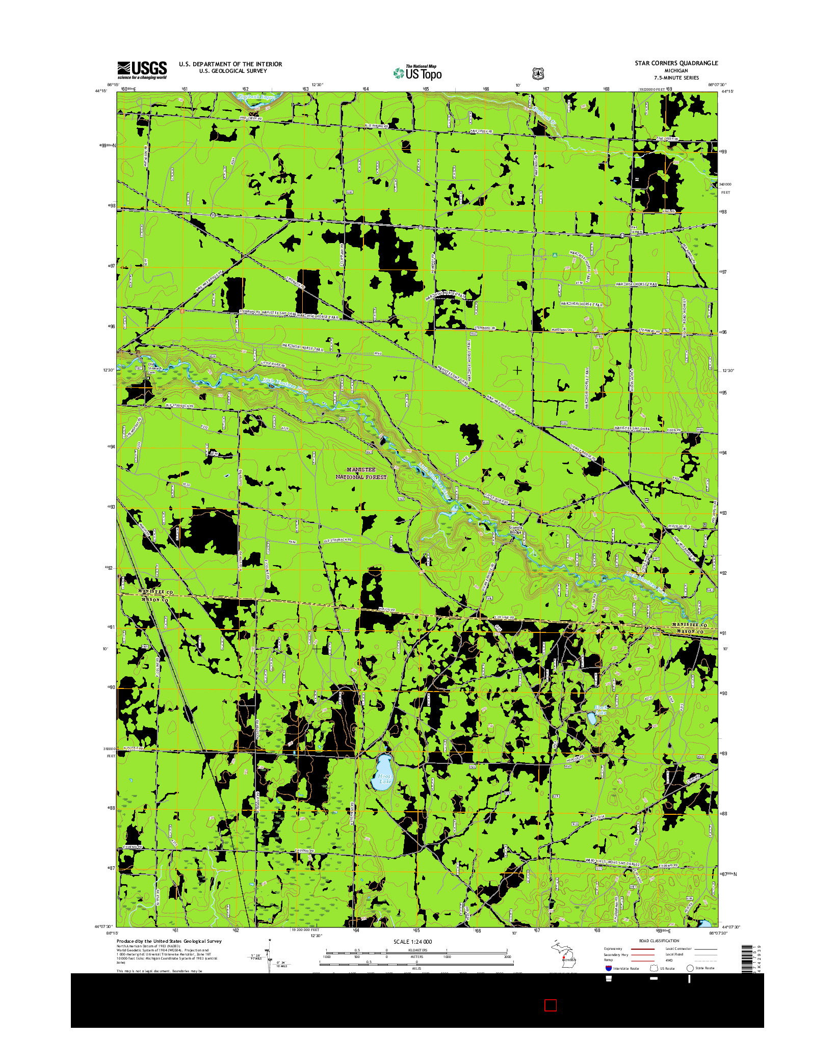 USGS US TOPO 7.5-MINUTE MAP FOR STAR CORNERS, MI 2017