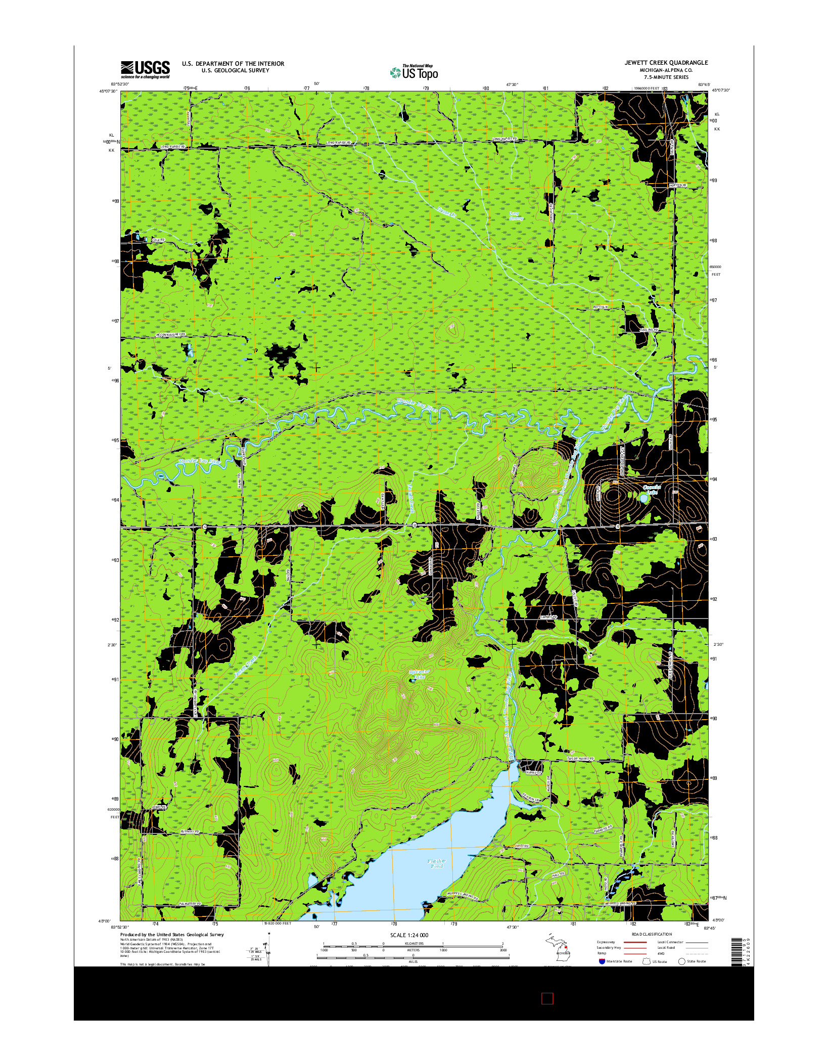 USGS US TOPO 7.5-MINUTE MAP FOR JEWETT CREEK, MI 2017