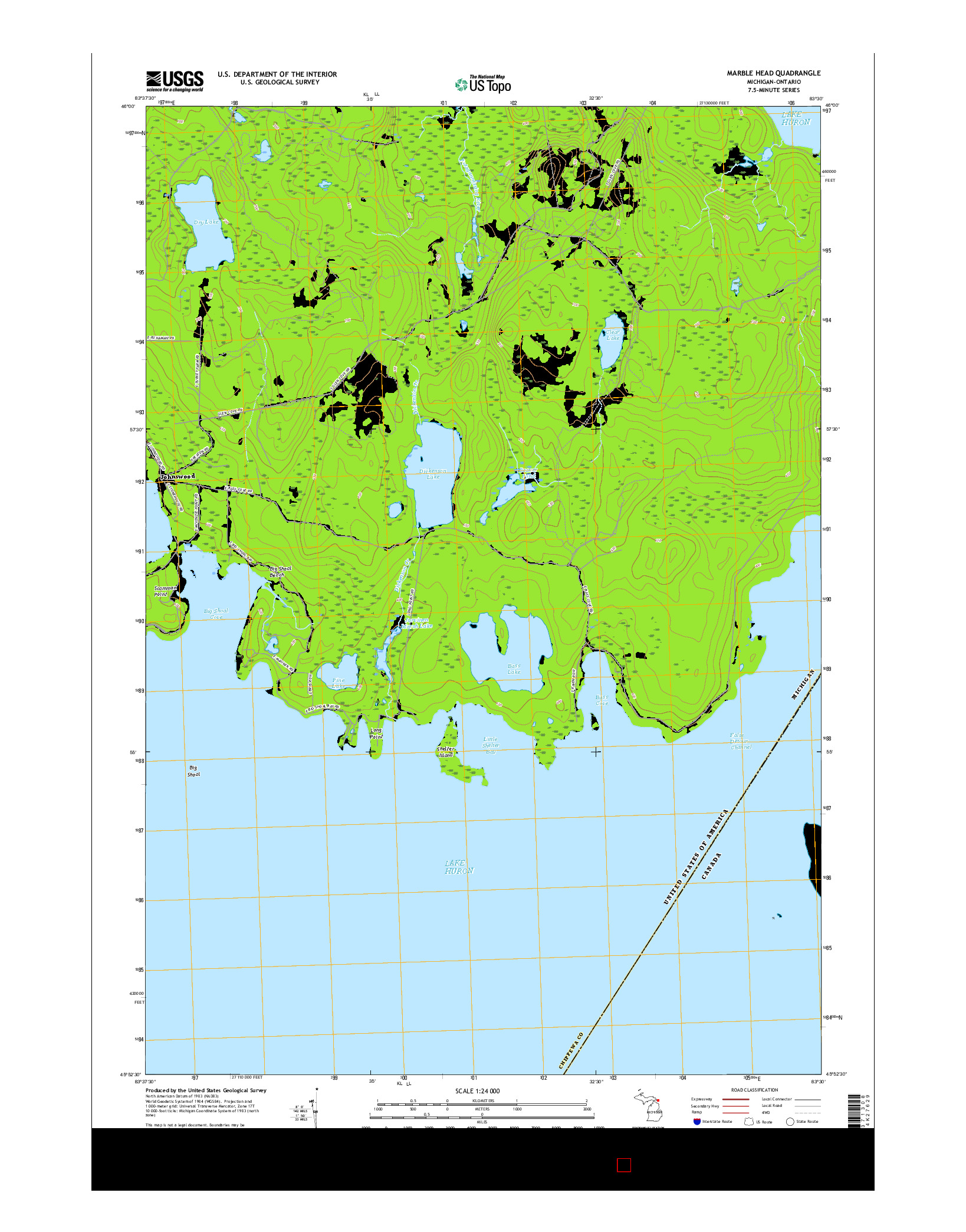 USGS US TOPO 7.5-MINUTE MAP FOR MARBLE HEAD, MI-ON 2017