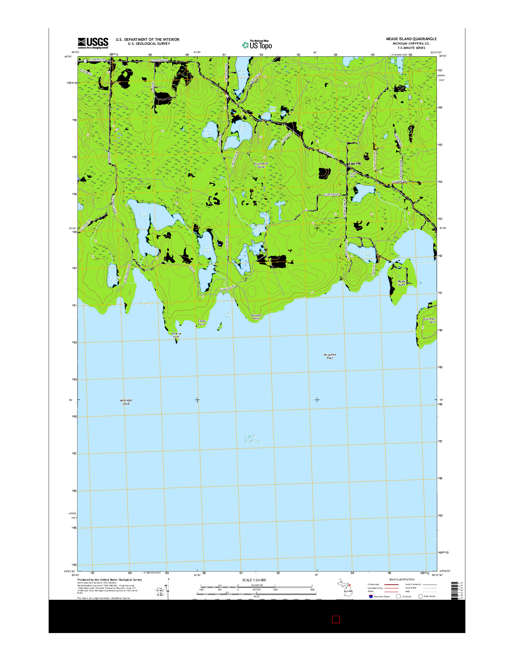 USGS US TOPO 7.5-MINUTE MAP FOR MEADE ISLAND, MI 2017