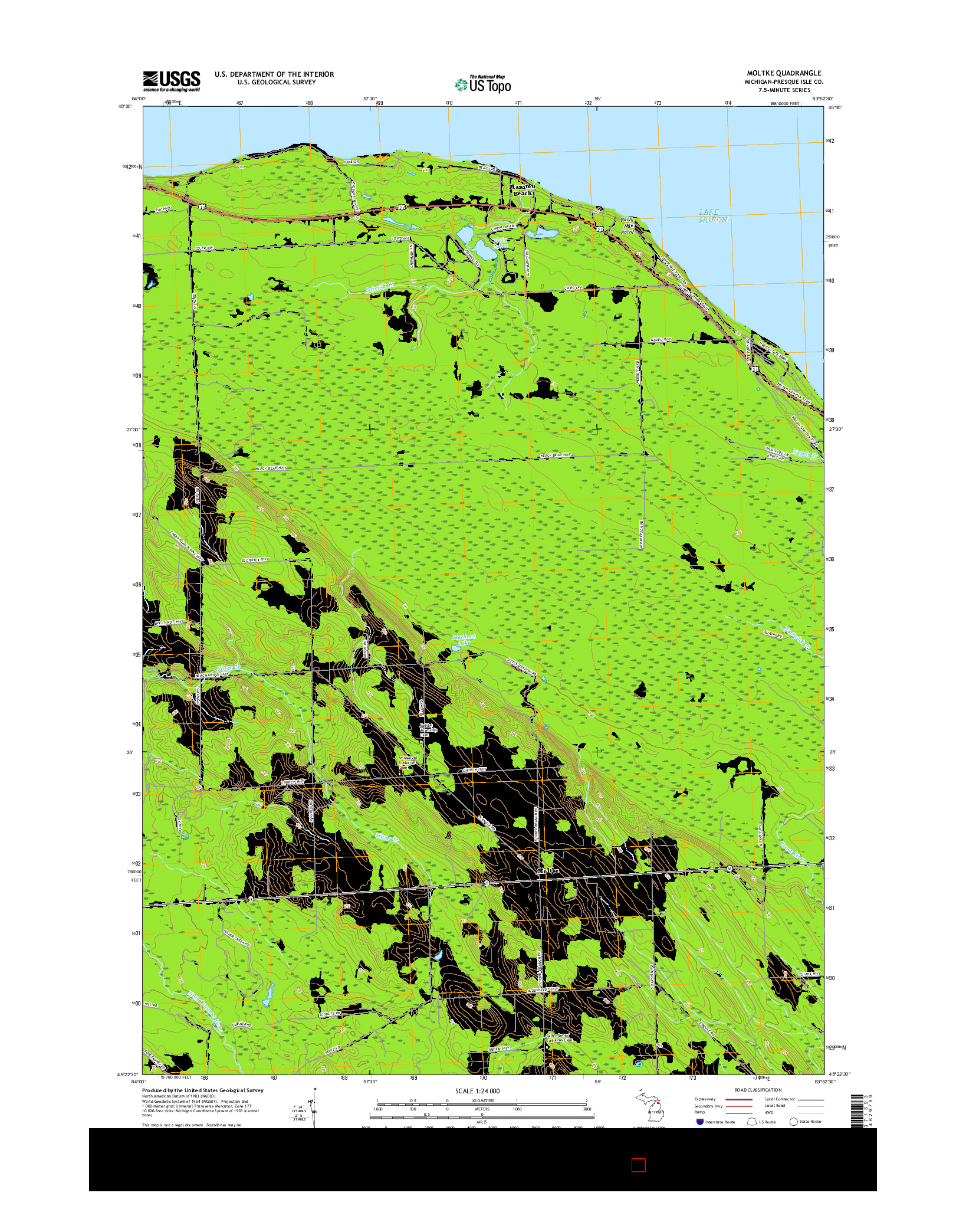 USGS US TOPO 7.5-MINUTE MAP FOR MOLTKE, MI 2017