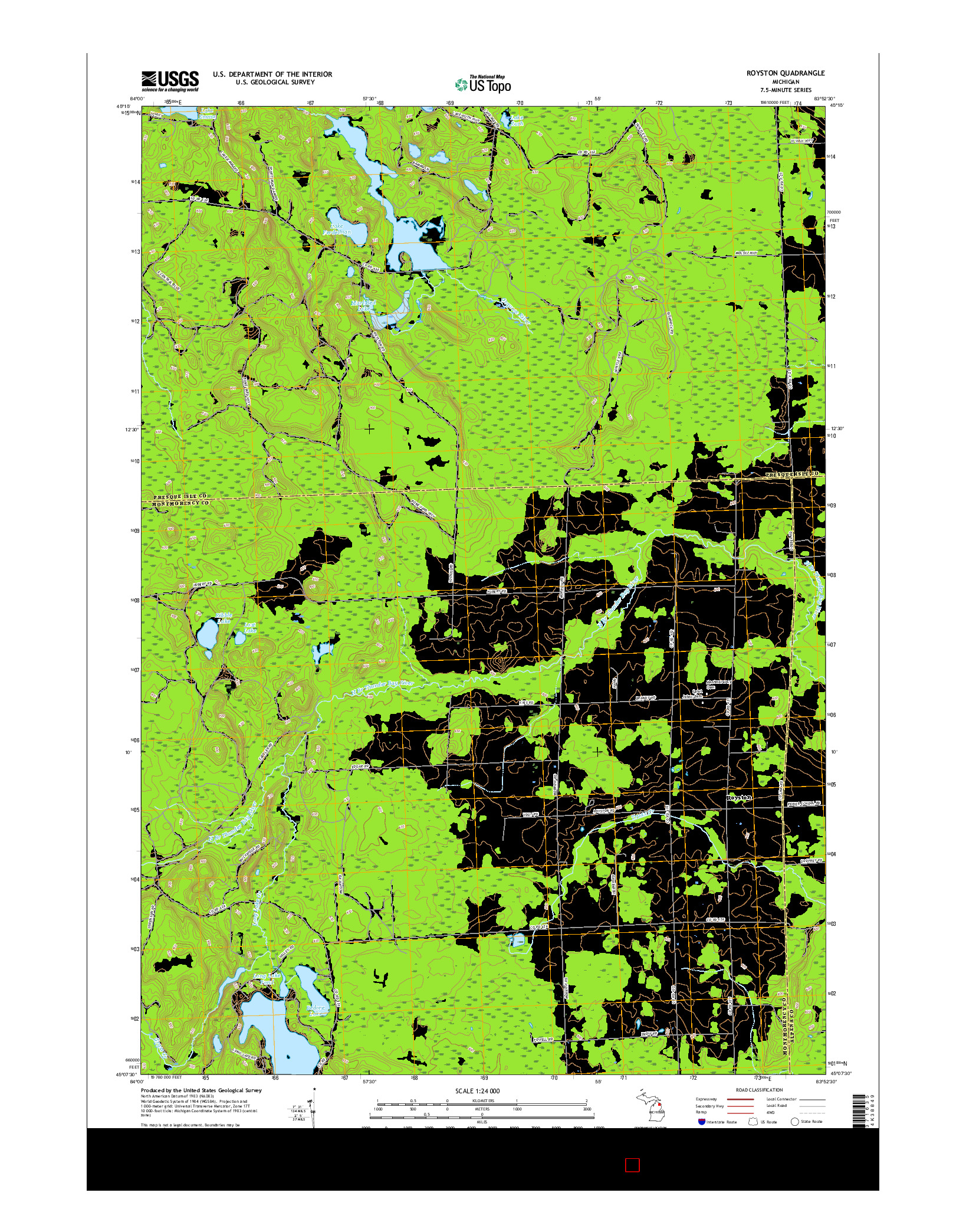 USGS US TOPO 7.5-MINUTE MAP FOR ROYSTON, MI 2017
