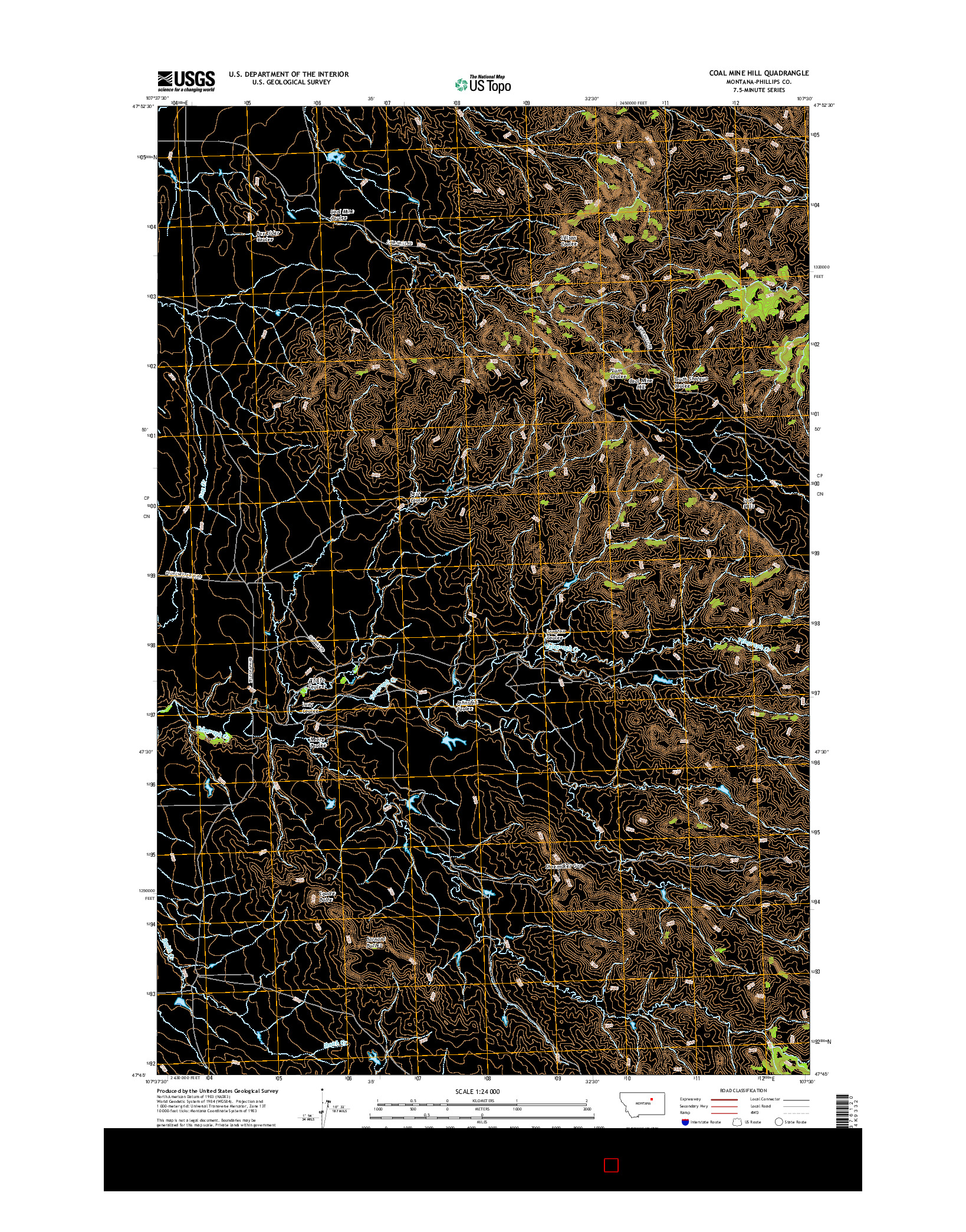 USGS US TOPO 7.5-MINUTE MAP FOR COAL MINE HILL, MT 2017