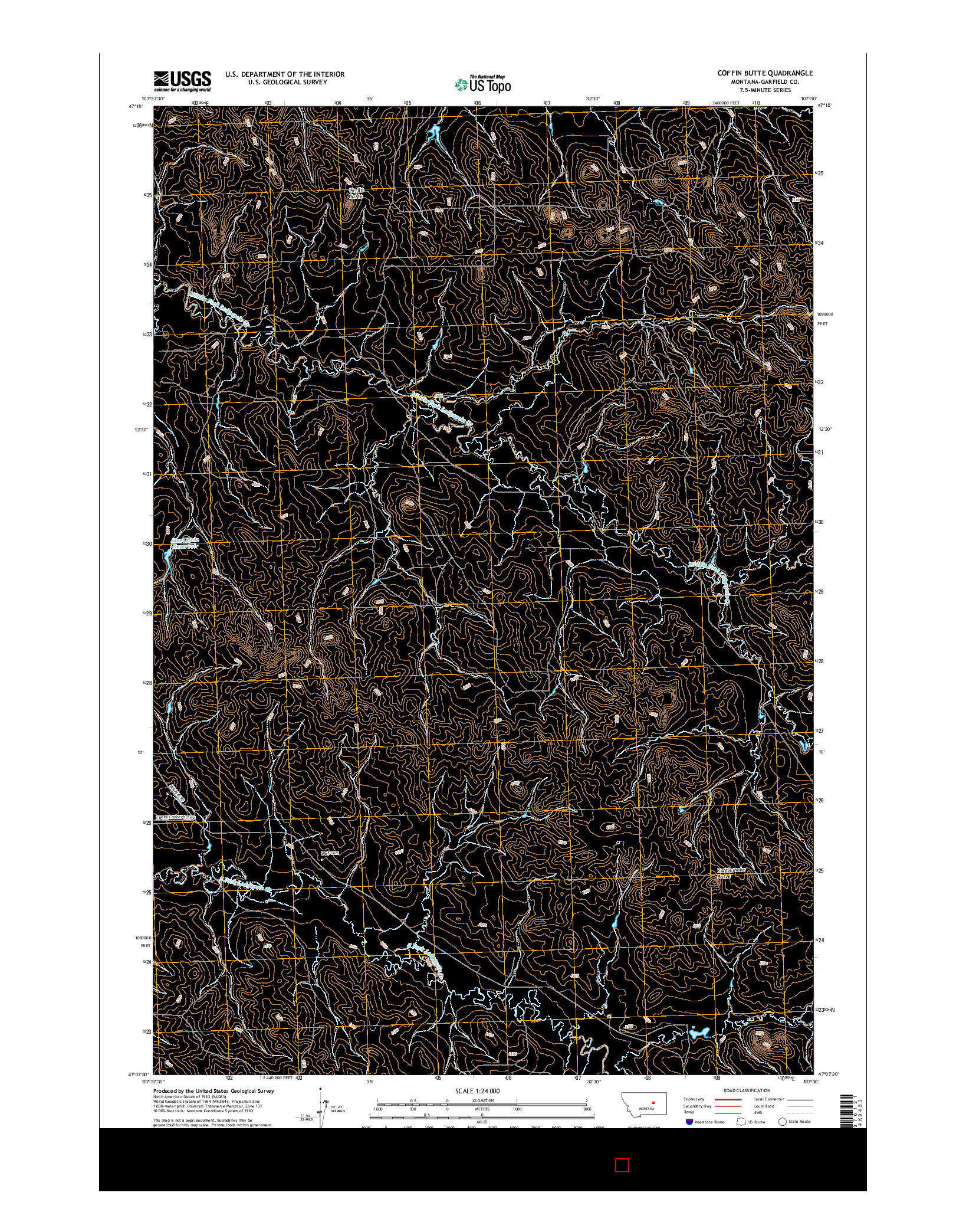 USGS US TOPO 7.5-MINUTE MAP FOR COFFIN BUTTE, MT 2017