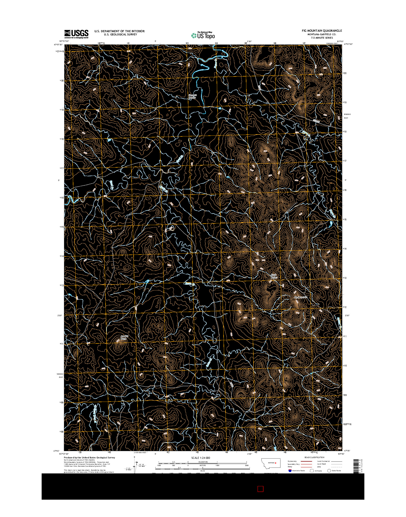 USGS US TOPO 7.5-MINUTE MAP FOR FIG MOUNTAIN, MT 2017