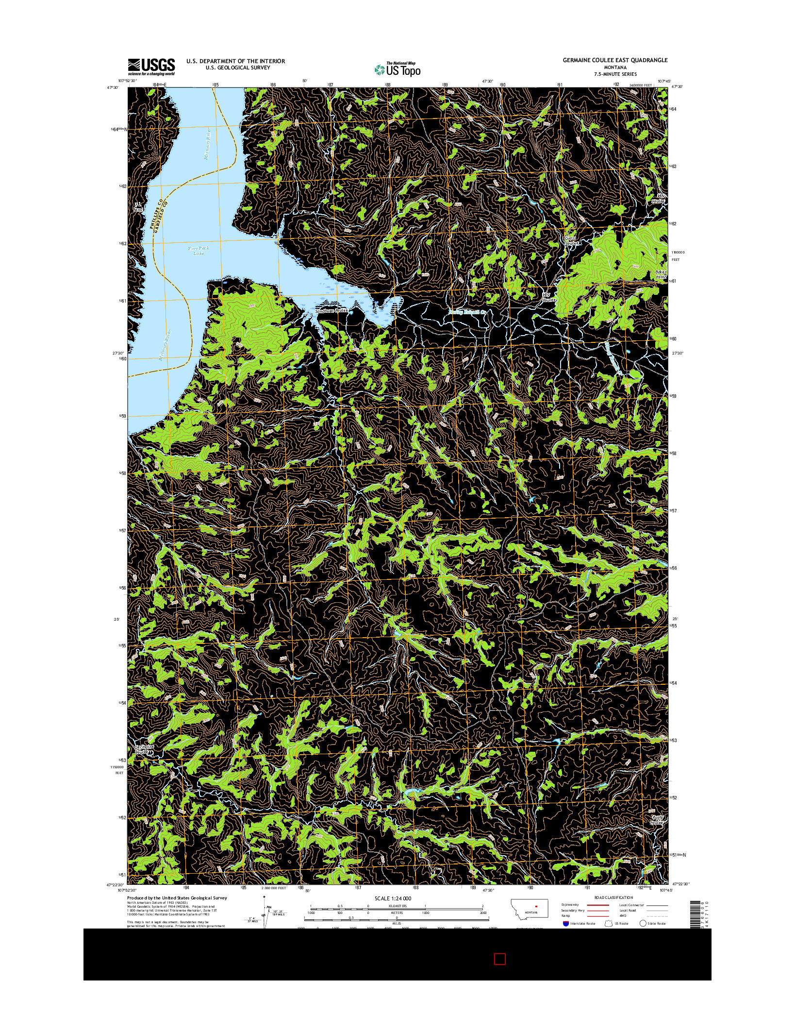 USGS US TOPO 7.5-MINUTE MAP FOR GERMAINE COULEE EAST, MT 2017