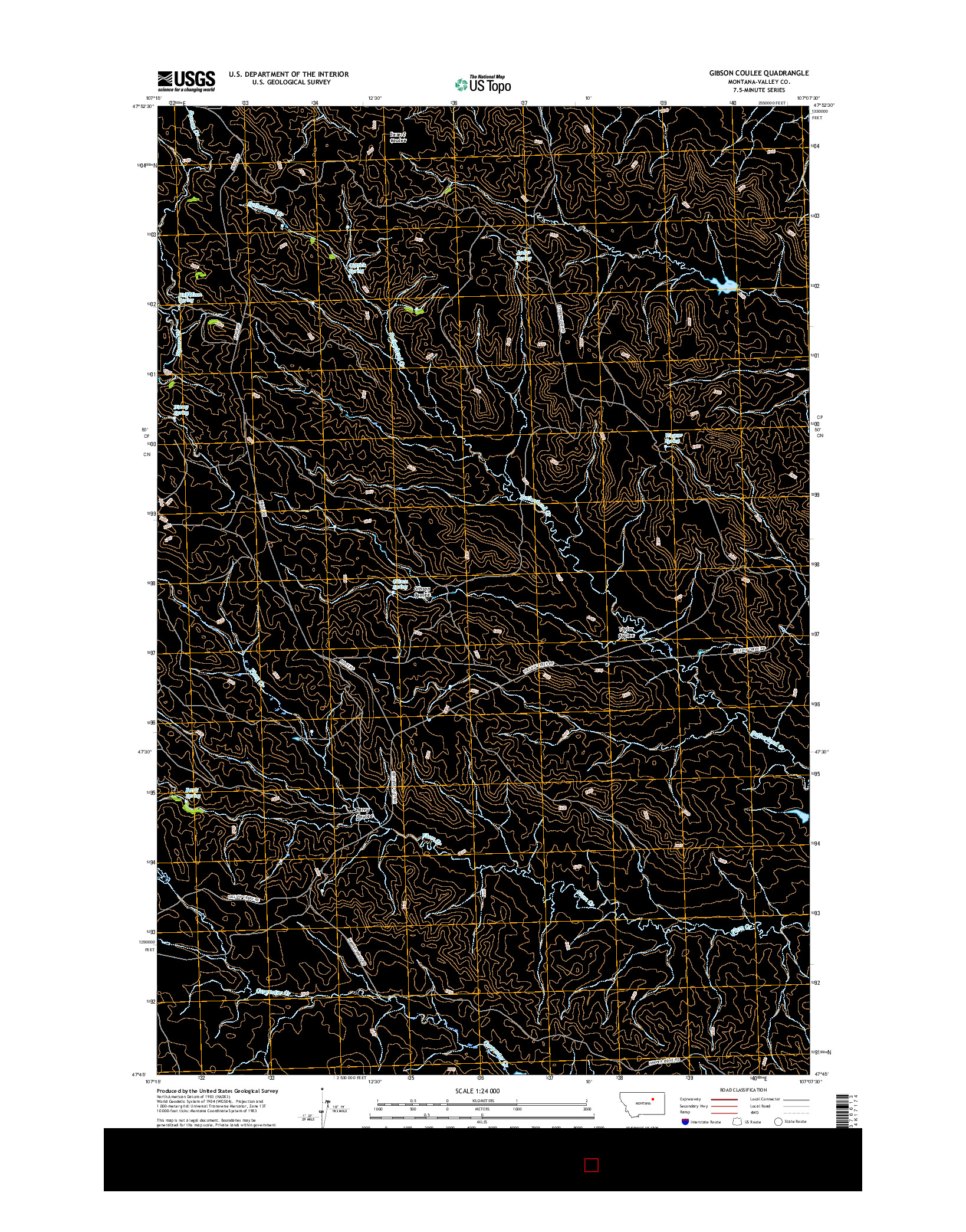 USGS US TOPO 7.5-MINUTE MAP FOR GIBSON COULEE, MT 2017