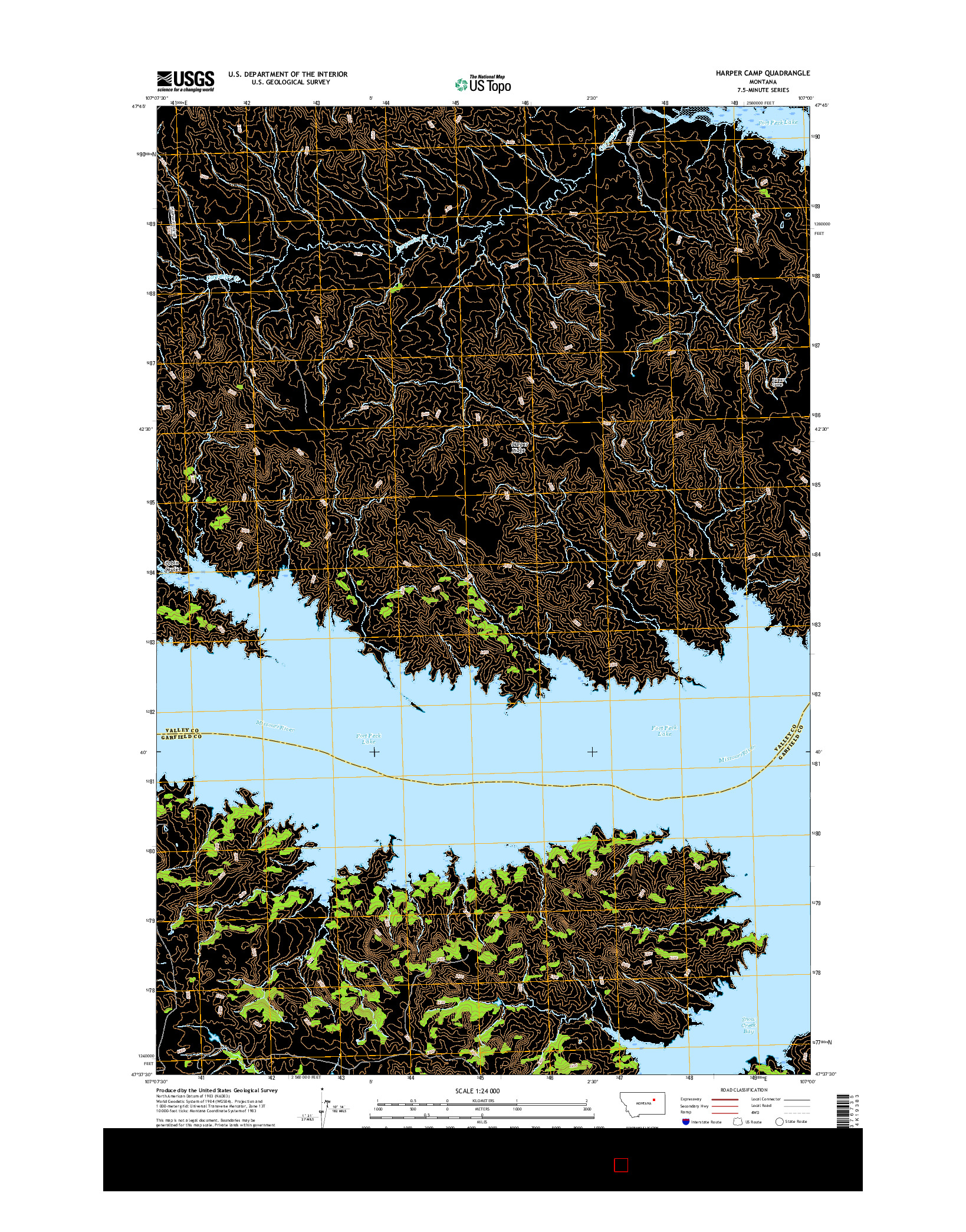 USGS US TOPO 7.5-MINUTE MAP FOR HARPER CAMP, MT 2017