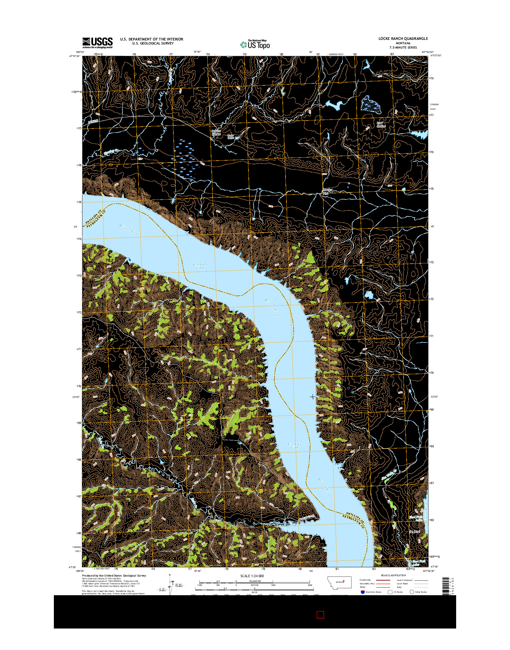 USGS US TOPO 7.5-MINUTE MAP FOR LOCKE RANCH, MT 2017