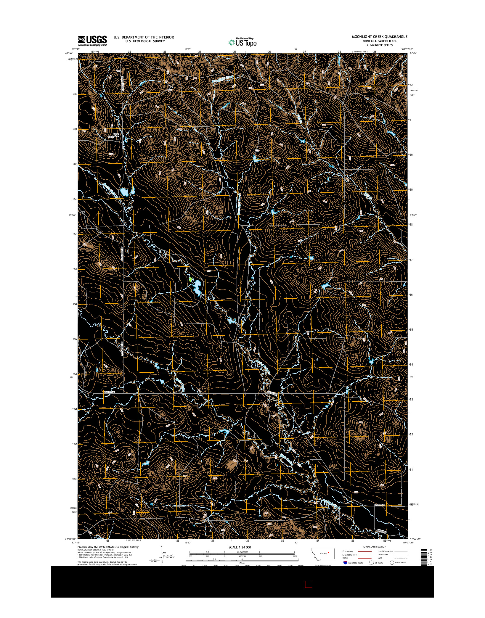 USGS US TOPO 7.5-MINUTE MAP FOR MOONLIGHT CREEK, MT 2017