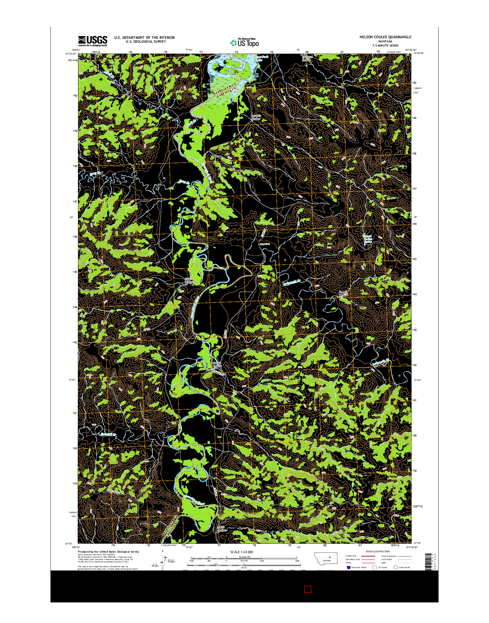 USGS US TOPO 7.5-MINUTE MAP FOR NELSON COULEE, MT 2017