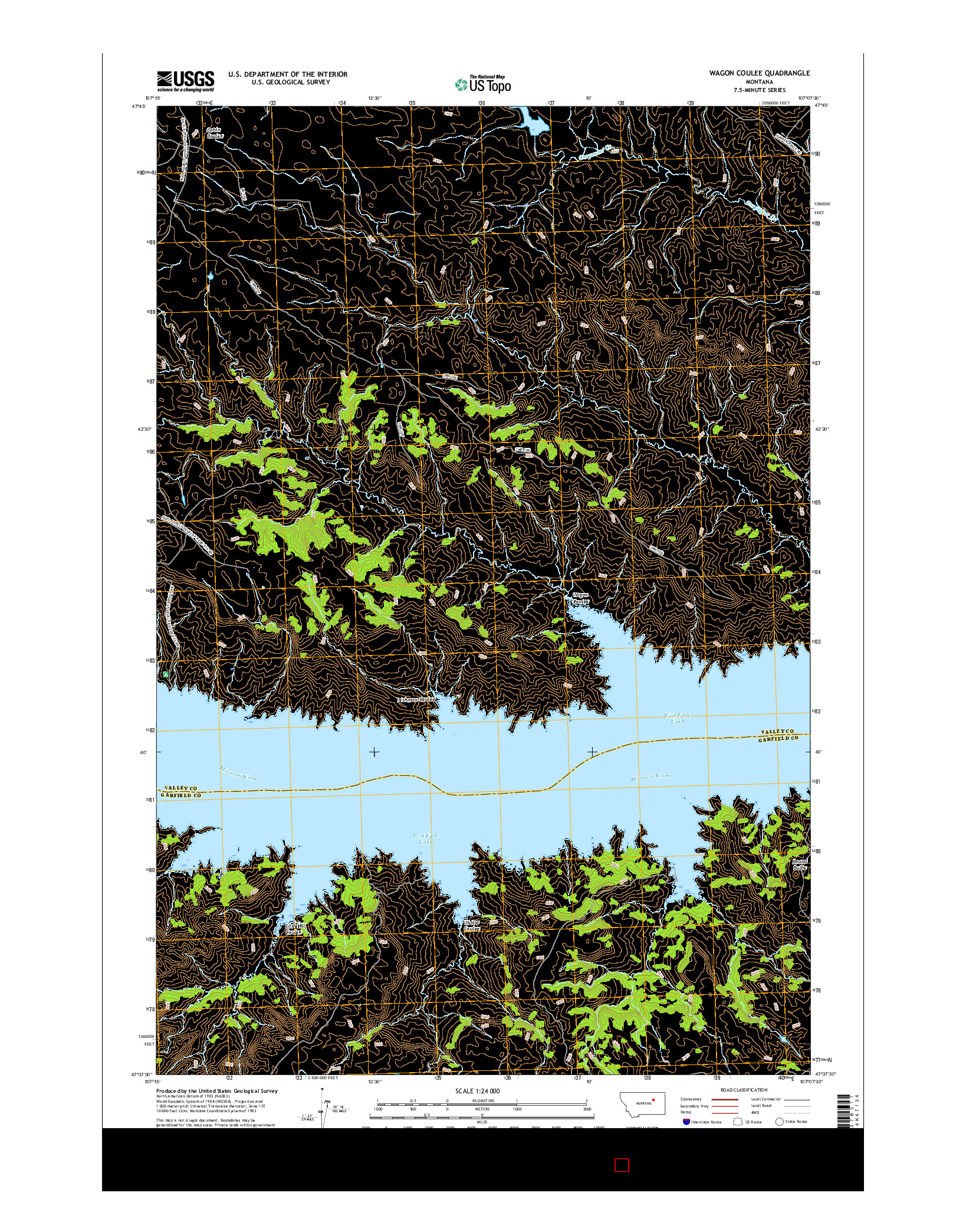 USGS US TOPO 7.5-MINUTE MAP FOR WAGON COULEE, MT 2017