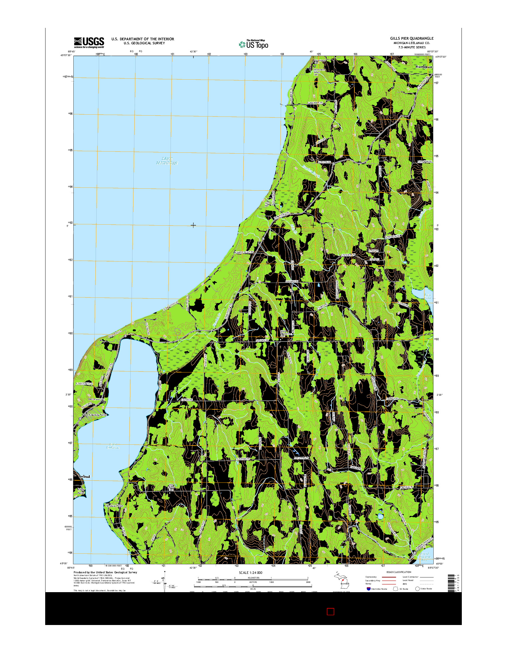 USGS US TOPO 7.5-MINUTE MAP FOR GILLS PIER, MI 2017