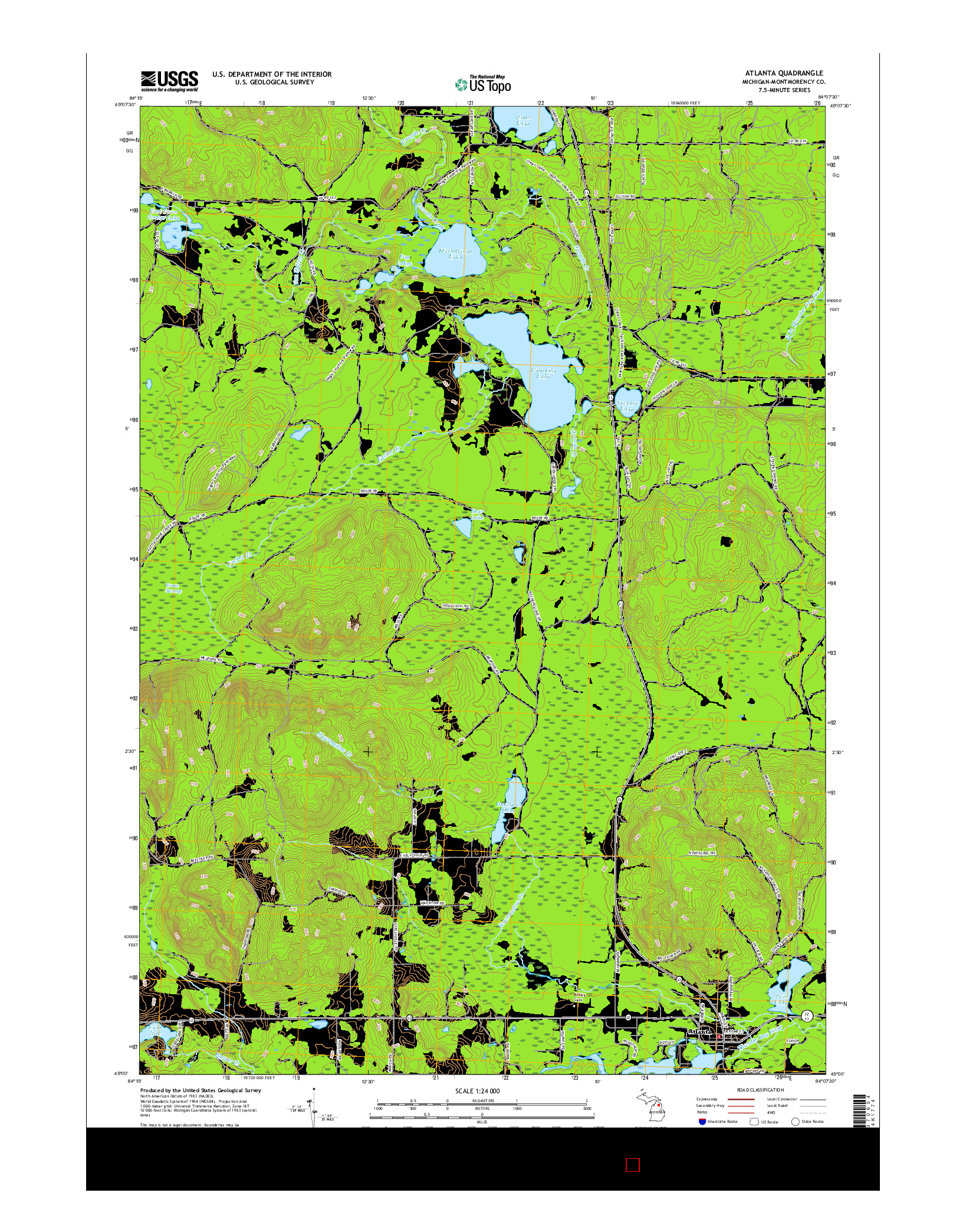 USGS US TOPO 7.5-MINUTE MAP FOR ATLANTA, MI 2017