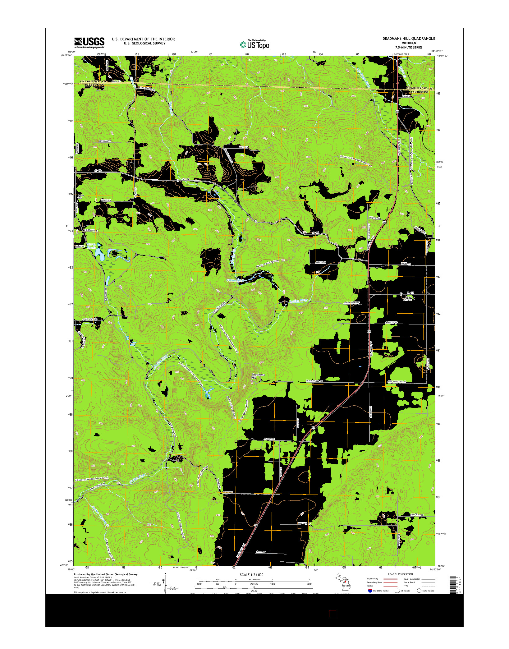 USGS US TOPO 7.5-MINUTE MAP FOR DEADMANS HILL, MI 2017