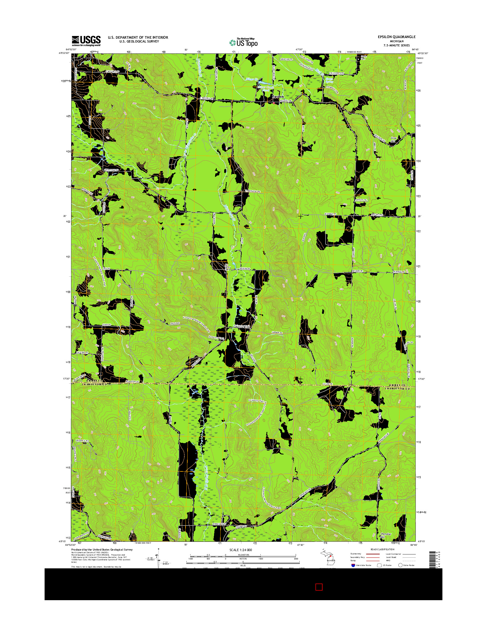 USGS US TOPO 7.5-MINUTE MAP FOR EPSILON, MI 2017