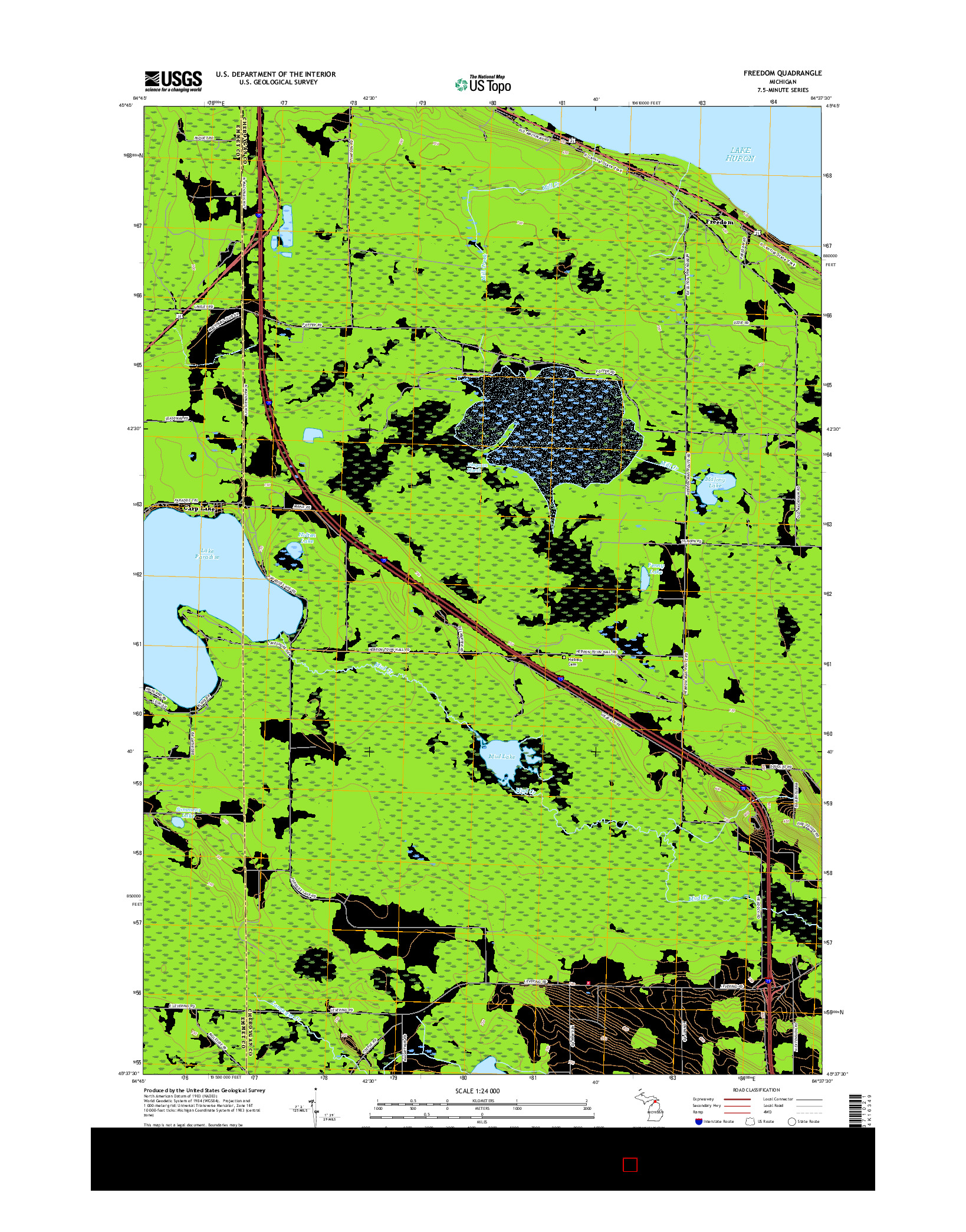 USGS US TOPO 7.5-MINUTE MAP FOR FREEDOM, MI 2017