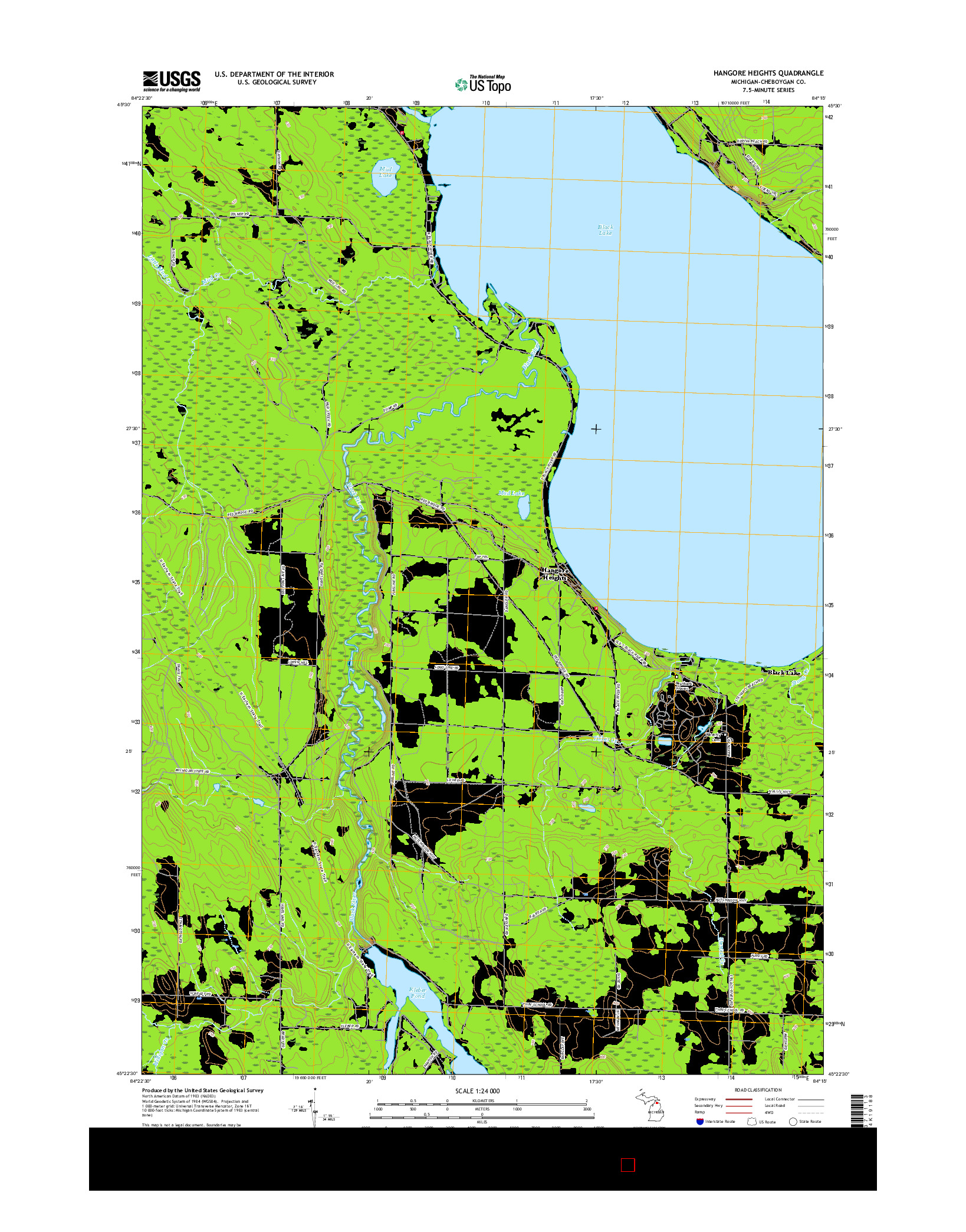 USGS US TOPO 7.5-MINUTE MAP FOR HANGORE HEIGHTS, MI 2017