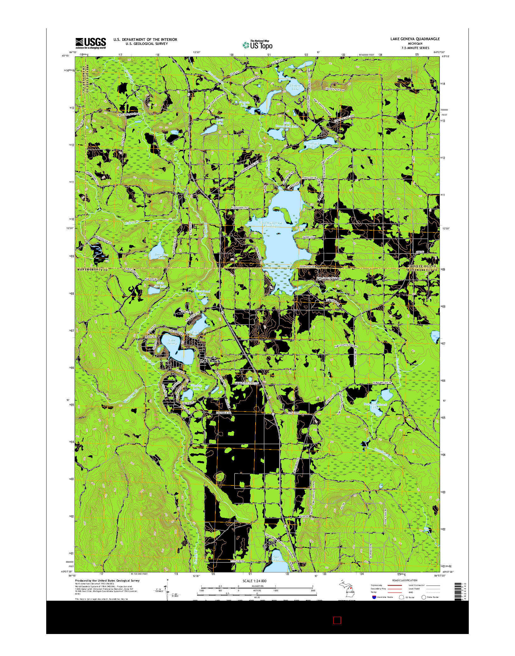 USGS US TOPO 7.5-MINUTE MAP FOR LAKE GENEVA, MI 2017