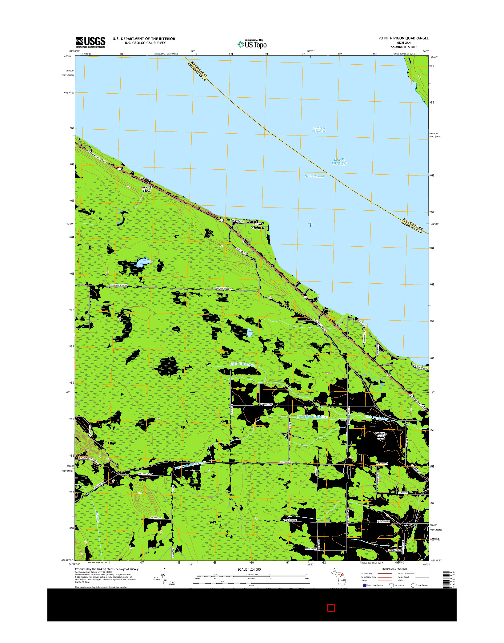 USGS US TOPO 7.5-MINUTE MAP FOR POINT NIPIGON, MI 2017