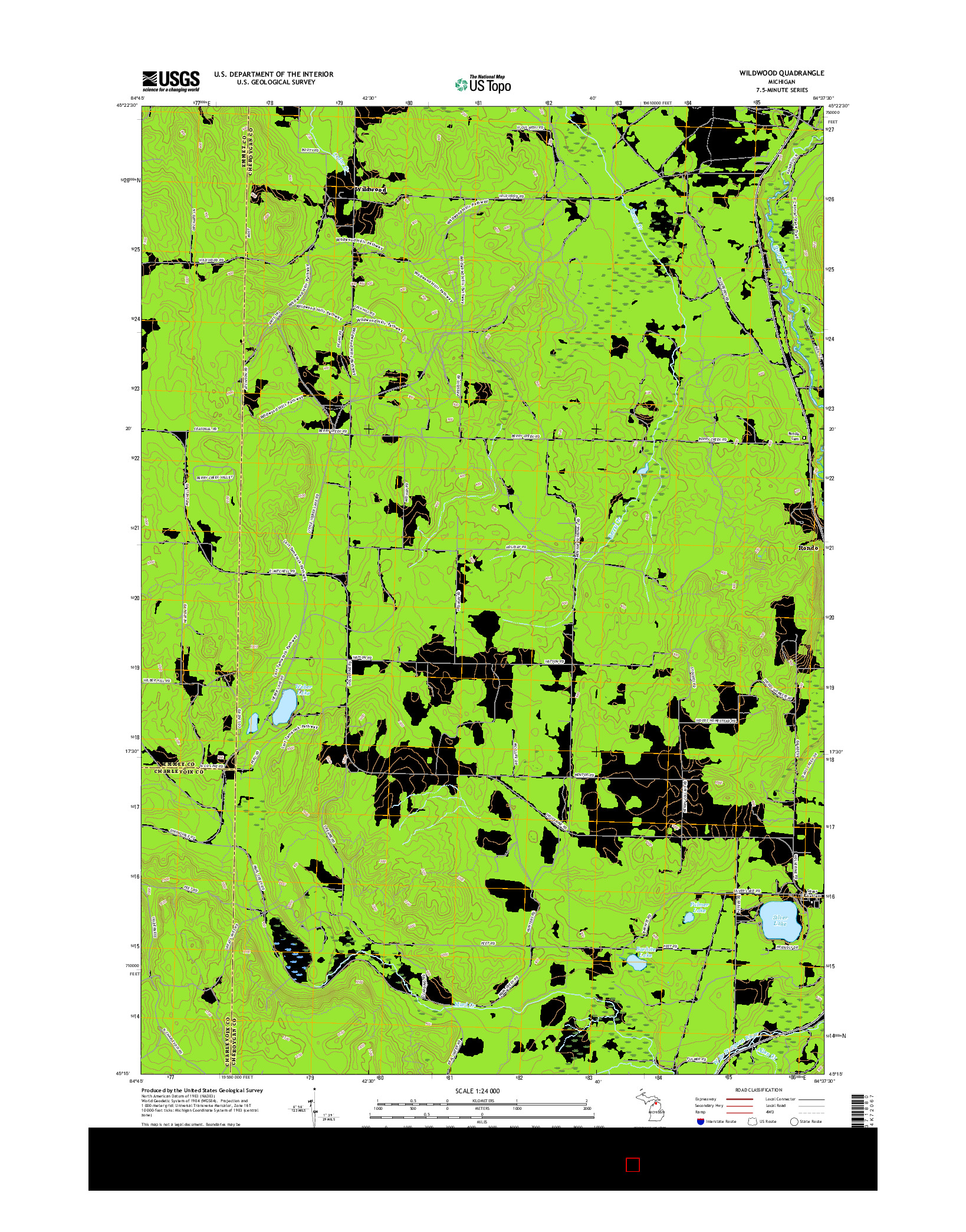 USGS US TOPO 7.5-MINUTE MAP FOR WILDWOOD, MI 2017