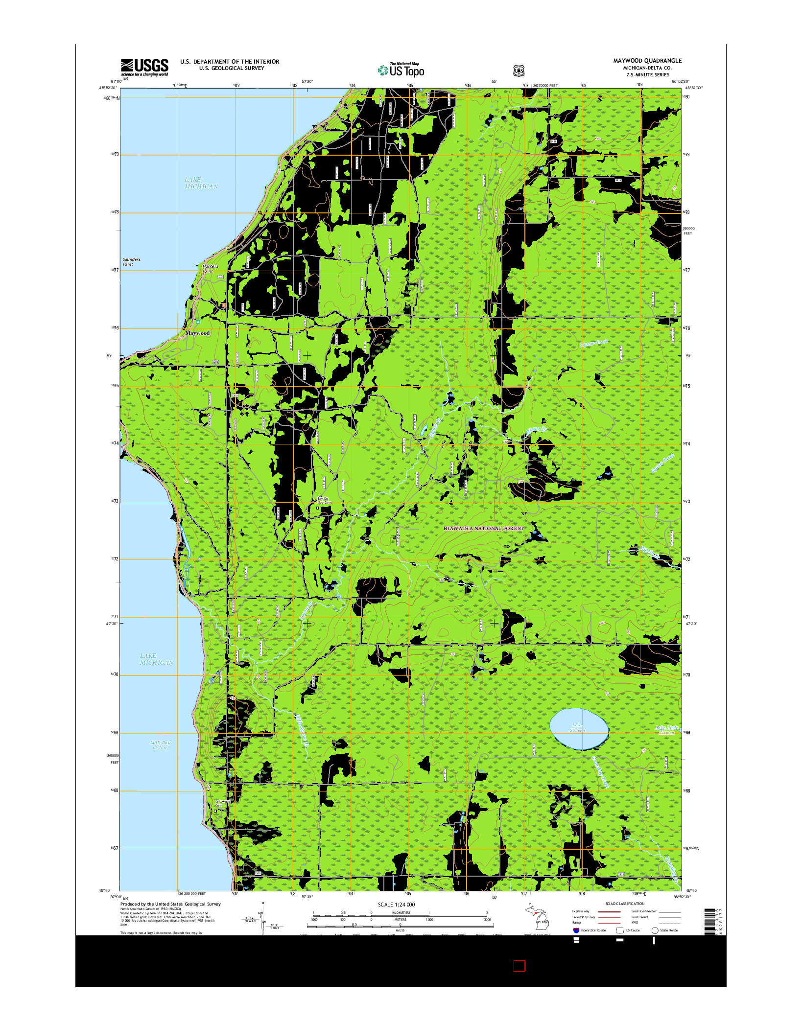 USGS US TOPO 7.5-MINUTE MAP FOR MAYWOOD, MI 2017