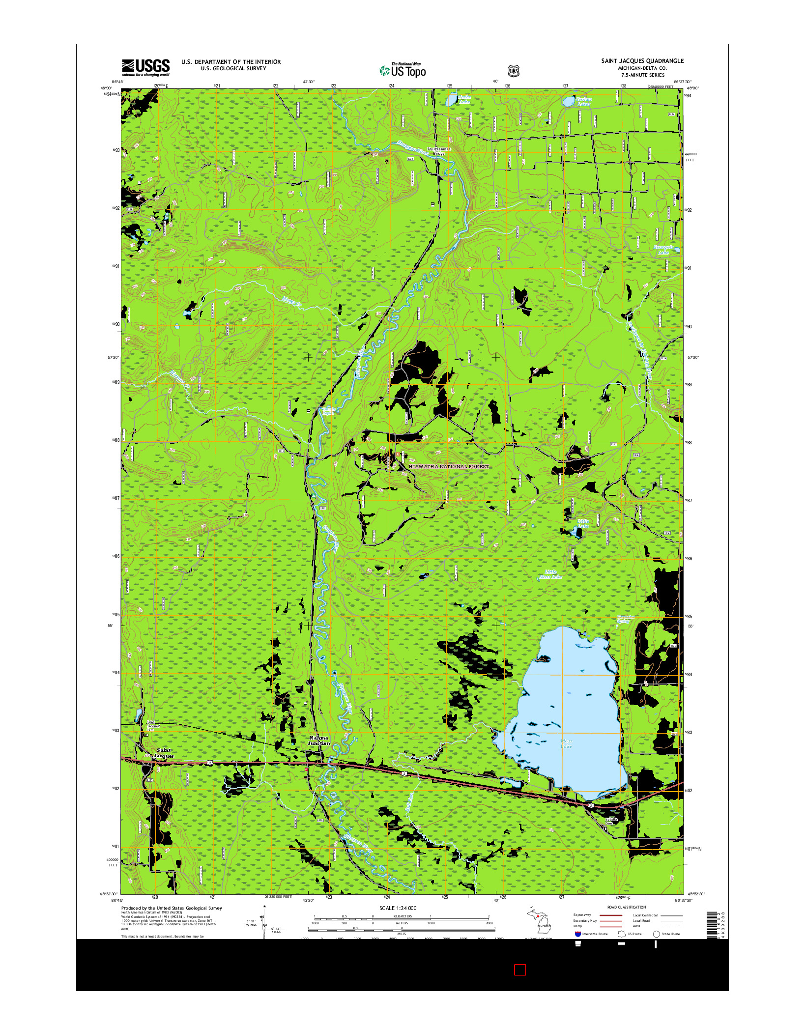 USGS US TOPO 7.5-MINUTE MAP FOR SAINT JACQUES, MI 2017