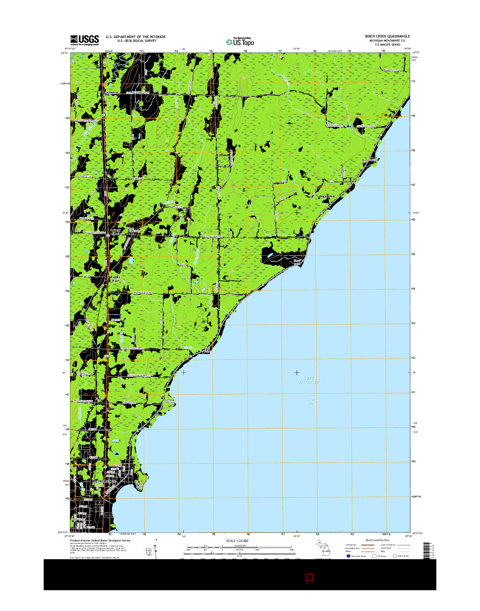 USGS US TOPO 7.5-MINUTE MAP FOR BIRCH CREEK, MI 2017