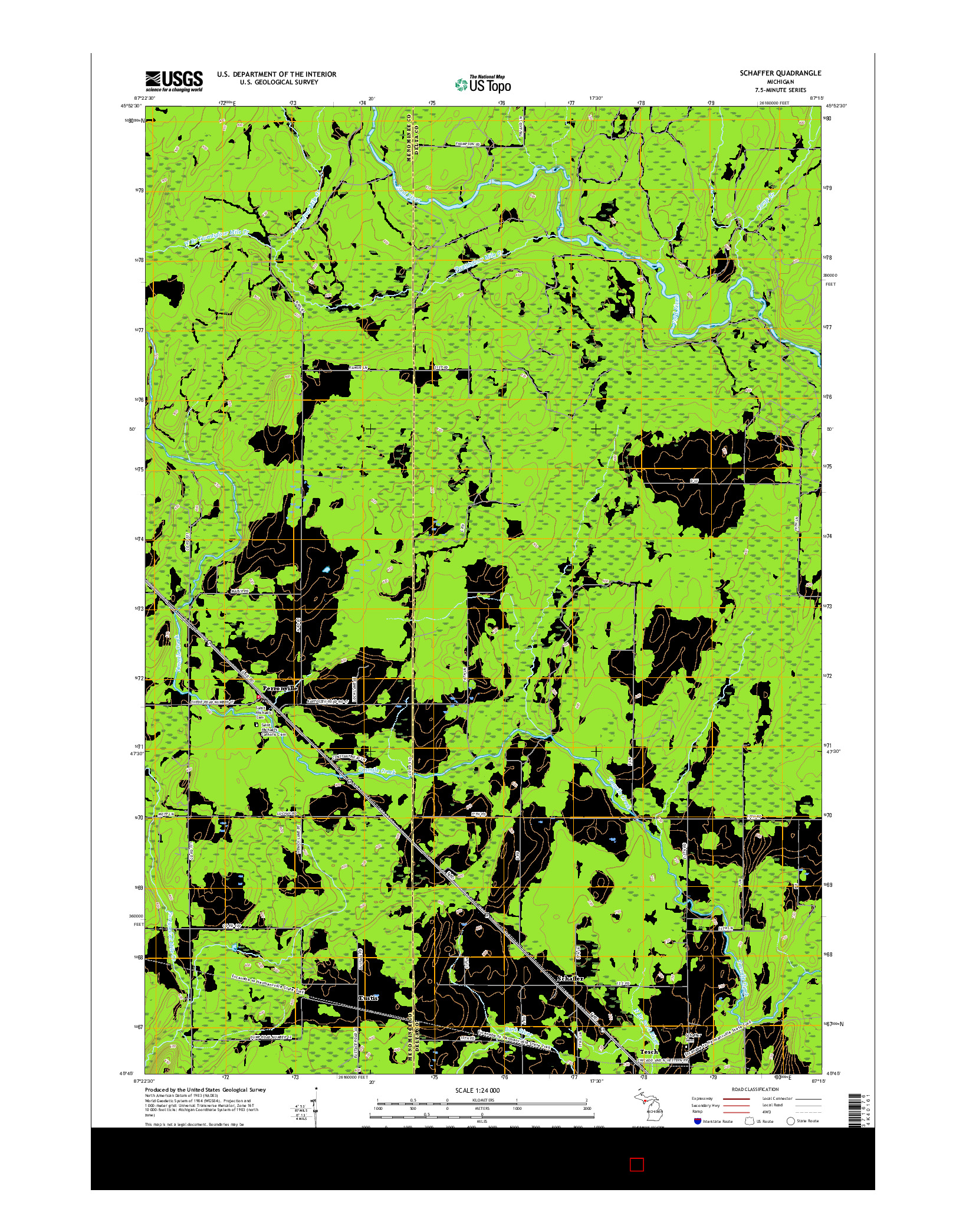 USGS US TOPO 7.5-MINUTE MAP FOR SCHAFFER, MI 2017