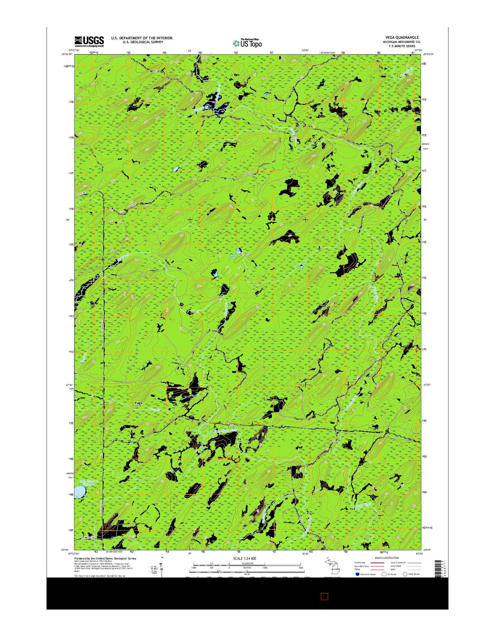 USGS US TOPO 7.5-MINUTE MAP FOR VEGA, MI 2017