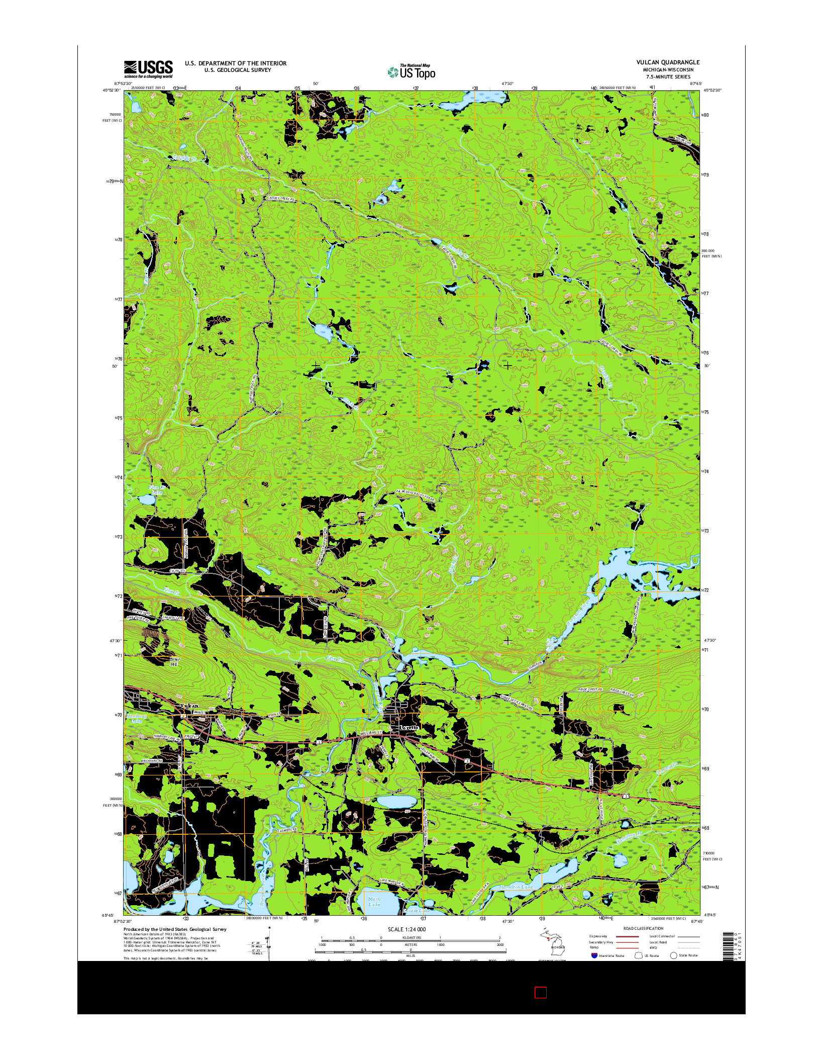 USGS US TOPO 7.5-MINUTE MAP FOR VULCAN, MI-WI 2017