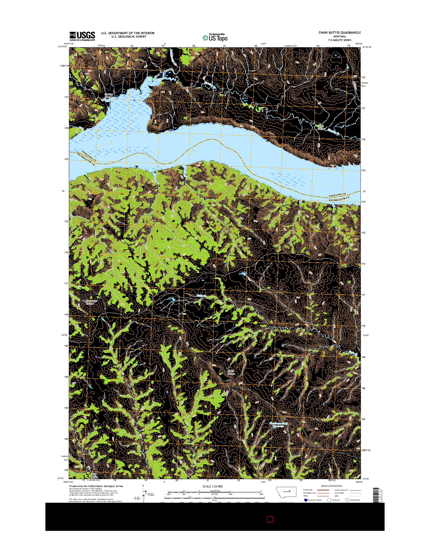 USGS US TOPO 7.5-MINUTE MAP FOR CHAIN BUTTES, MT 2017