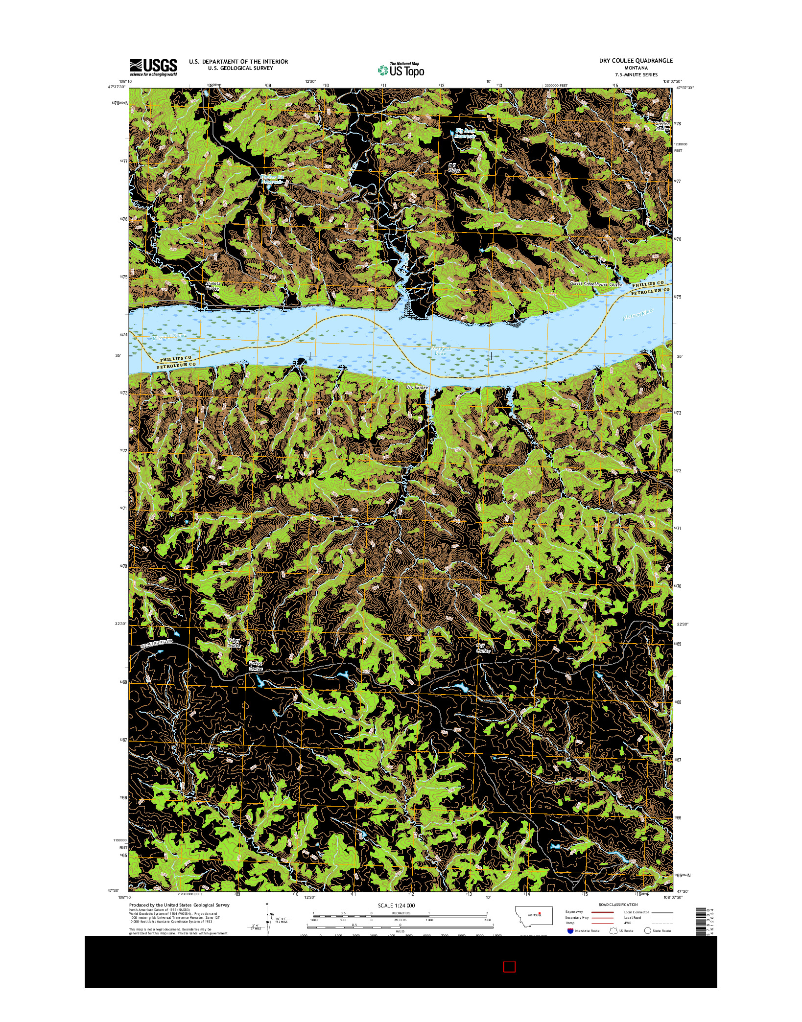 USGS US TOPO 7.5-MINUTE MAP FOR DRY COULEE, MT 2017