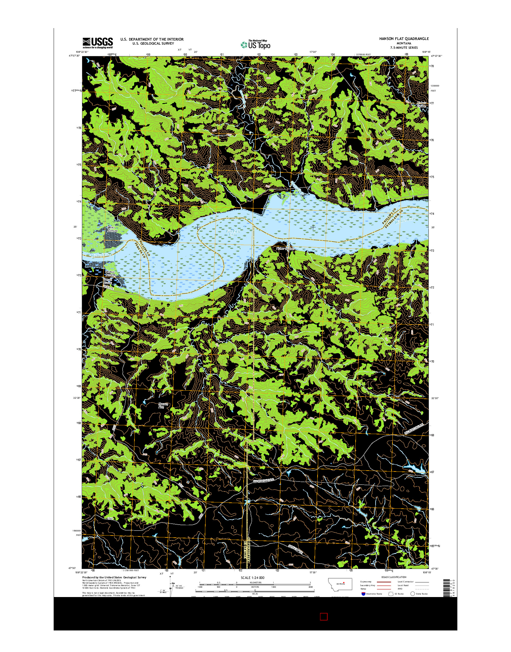 USGS US TOPO 7.5-MINUTE MAP FOR HANSON FLAT, MT 2017