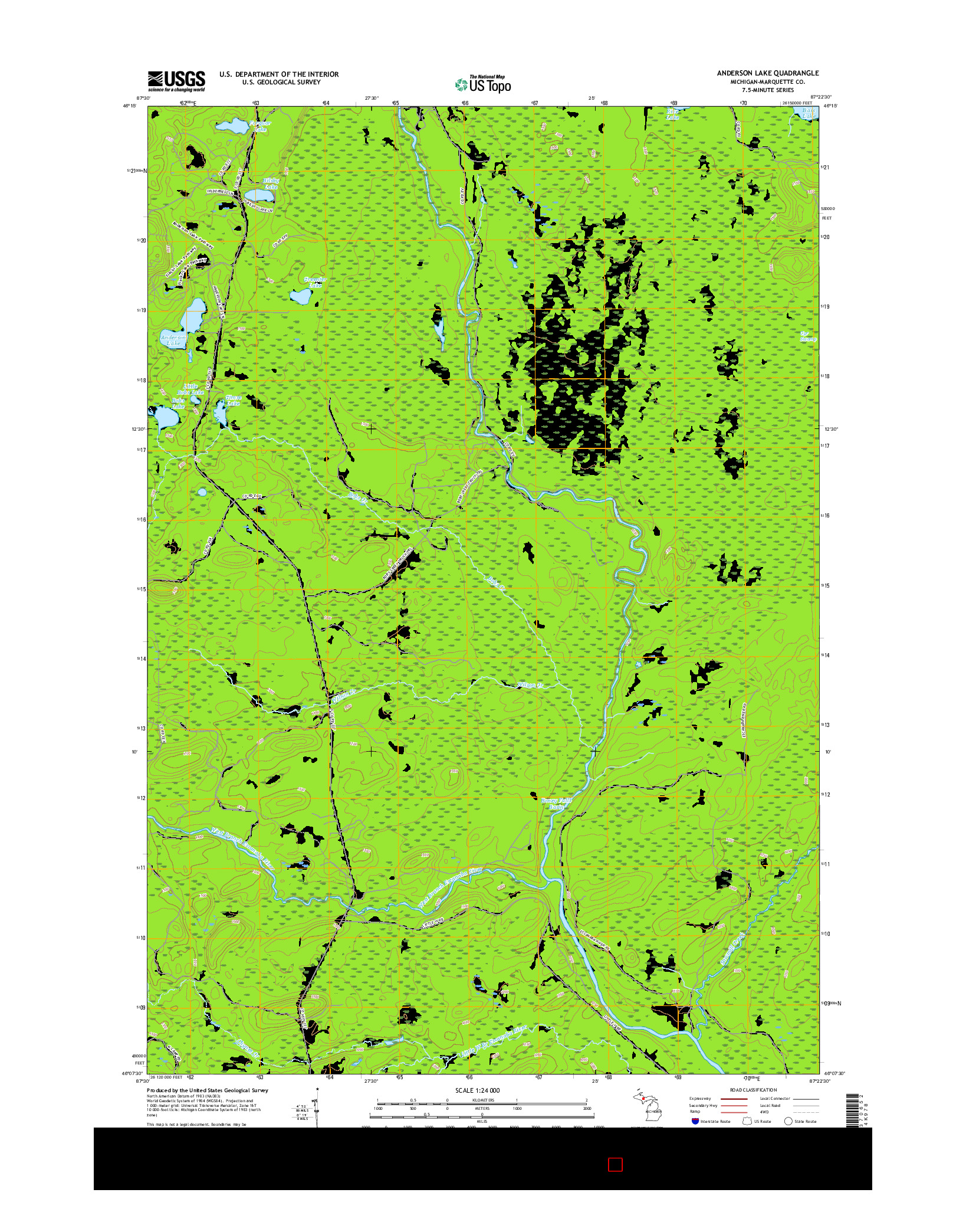 USGS US TOPO 7.5-MINUTE MAP FOR ANDERSON LAKE, MI 2017