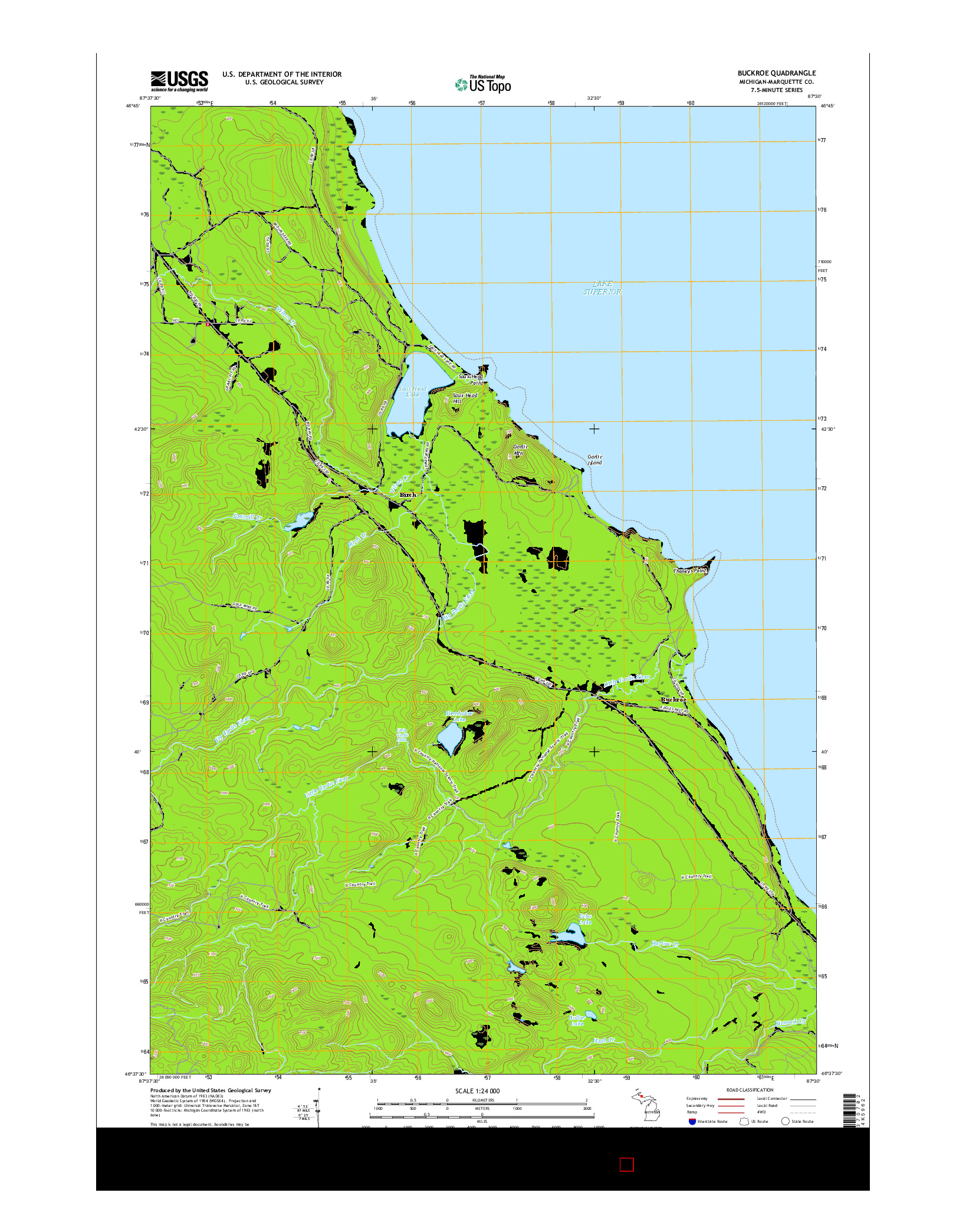 USGS US TOPO 7.5-MINUTE MAP FOR BUCKROE, MI 2017