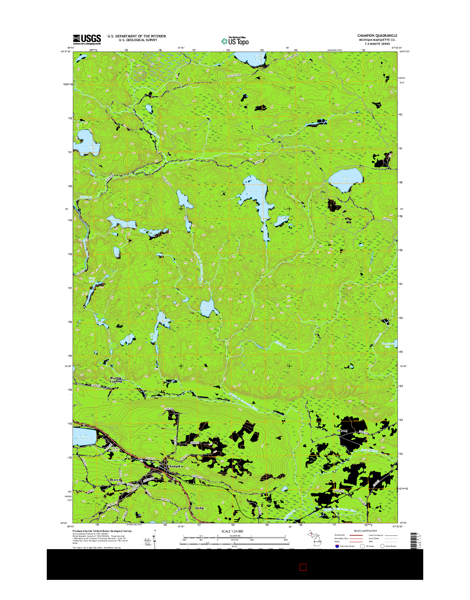 USGS US TOPO 7.5-MINUTE MAP FOR CHAMPION, MI 2017