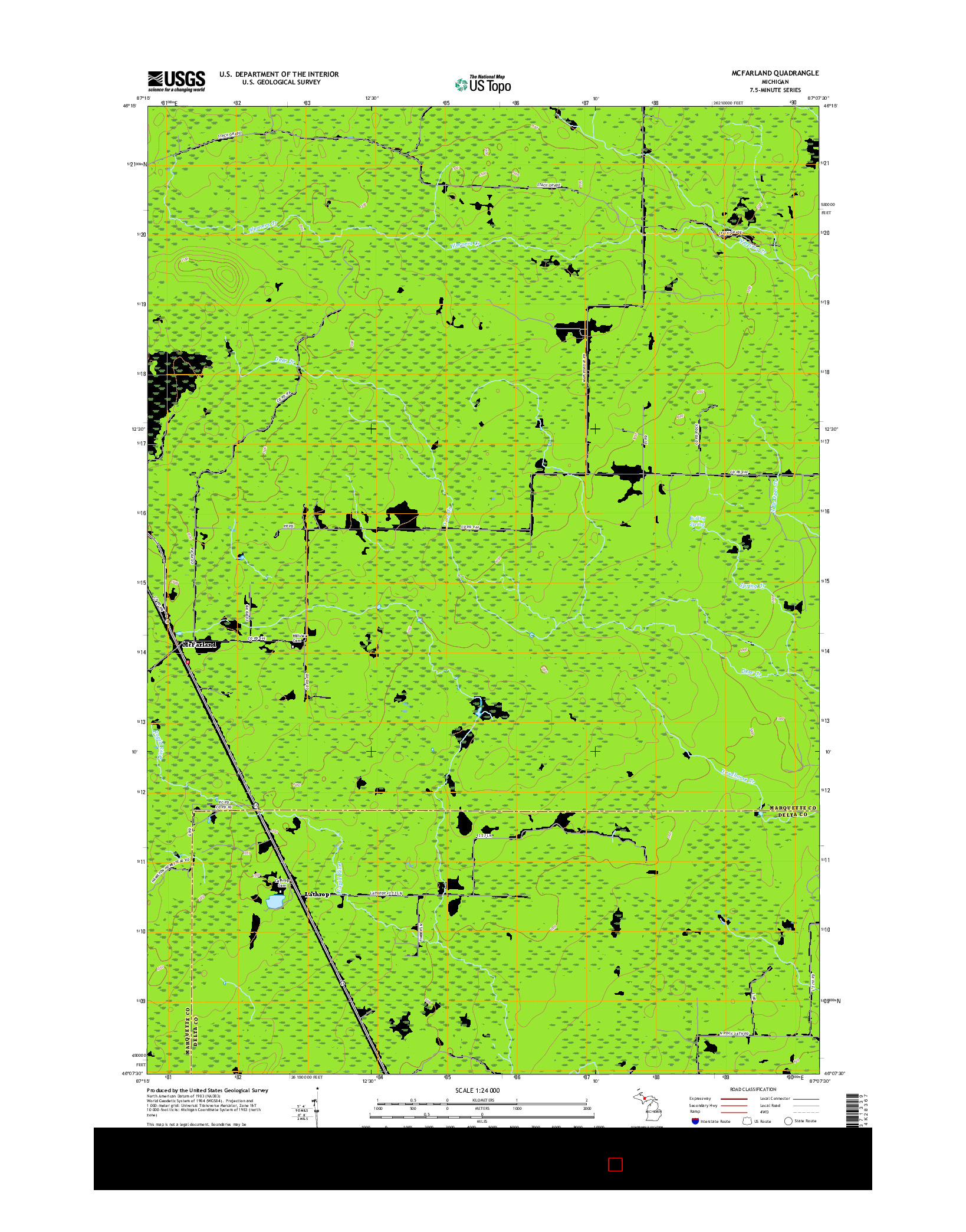 USGS US TOPO 7.5-MINUTE MAP FOR MCFARLAND, MI 2017