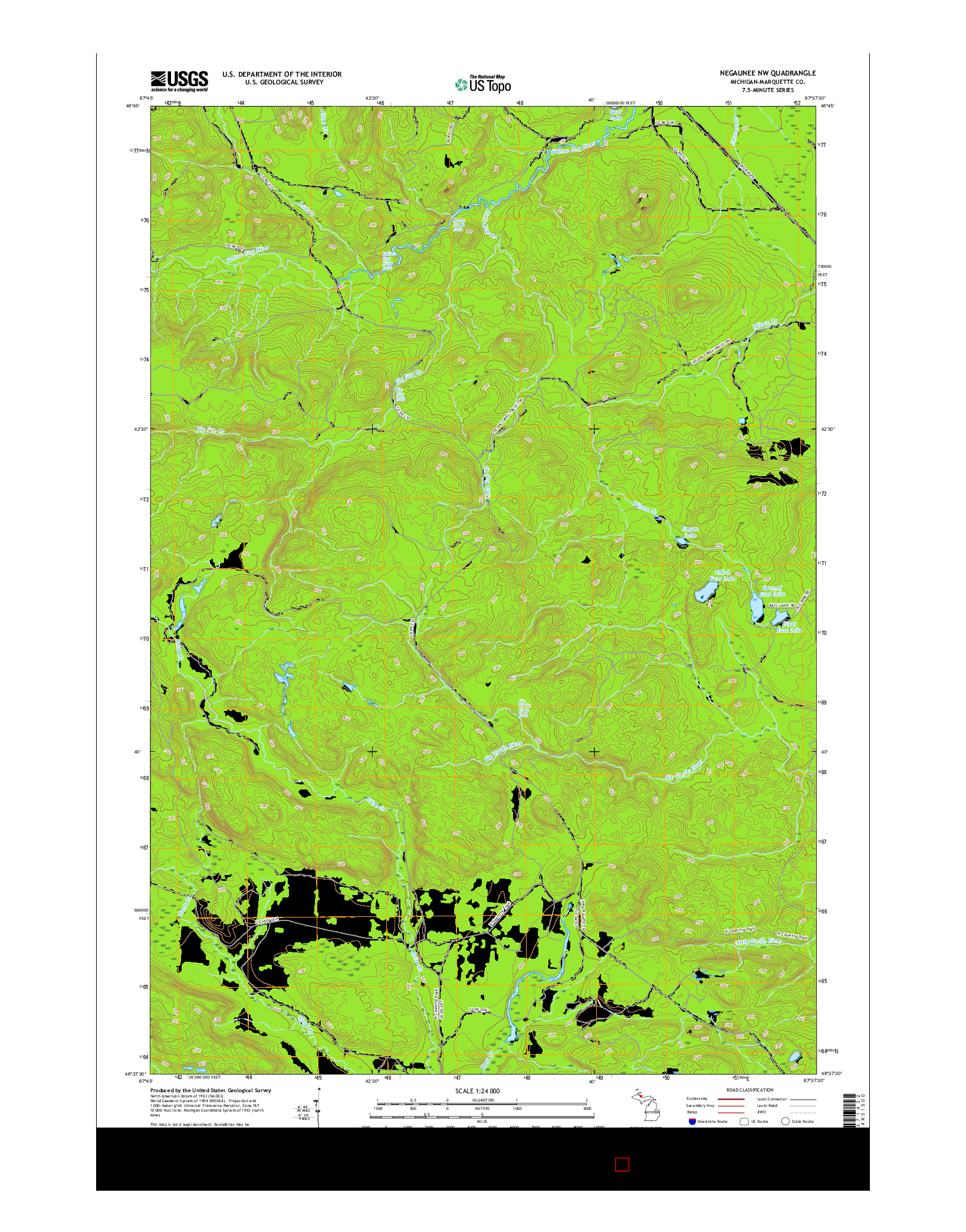 USGS US TOPO 7.5-MINUTE MAP FOR NEGAUNEE NW, MI 2017